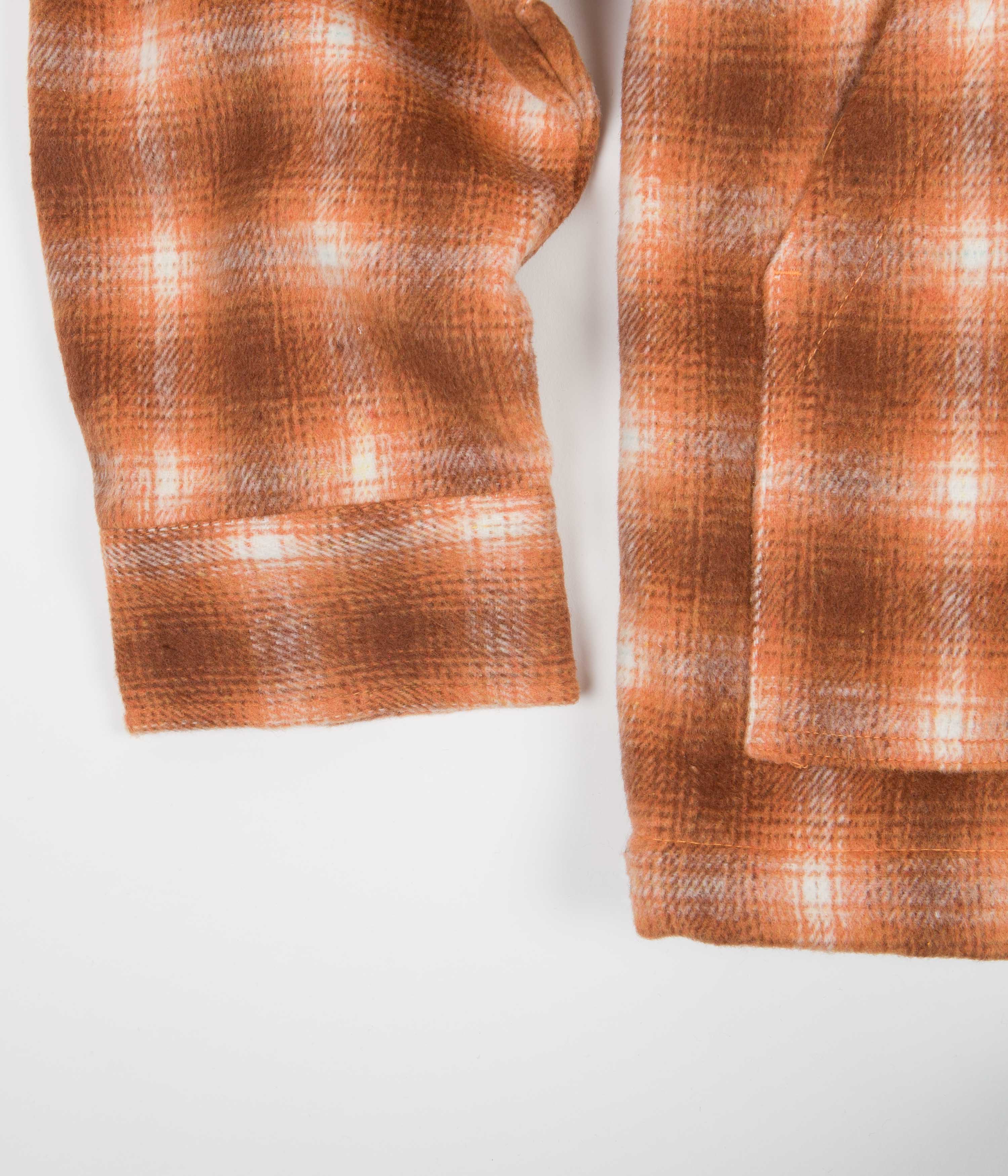 Butter Goods Chore Plaid Overshirt in Burnt Orange - Stylish Workwear Shirt for Men, Perfect for Casual Outfits, Outdoor Activities and Layering in Fall & Winter