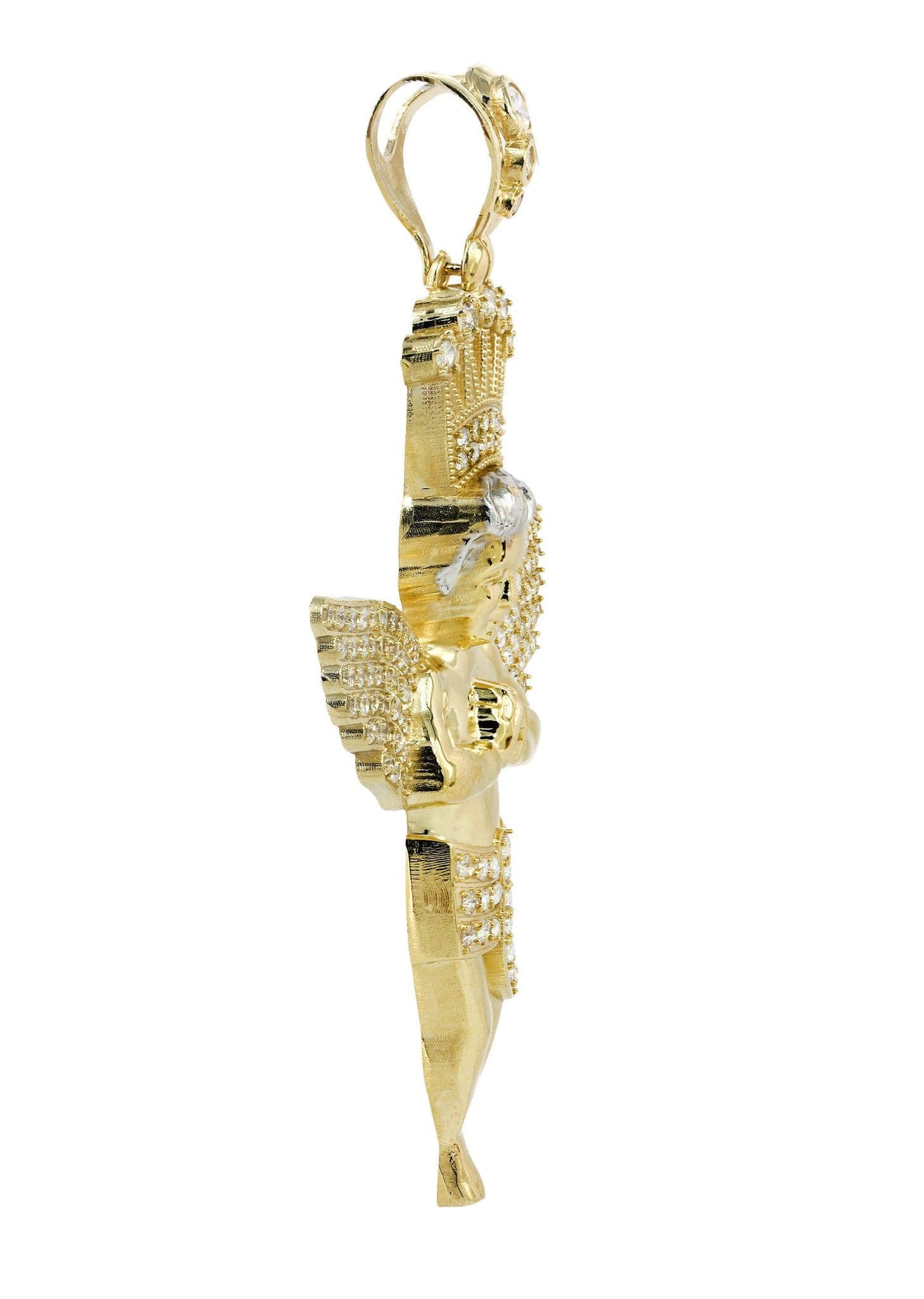 10K Gold Angel Pendant Necklace - 33.4 Grams Elegant Religious Jewelry for Women - Perfect for Gifts, Baptism, and Everyday Wear