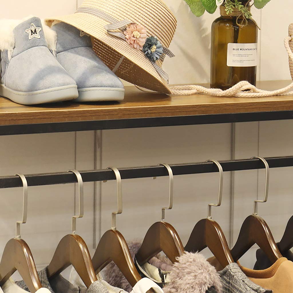 Kids Clothing Display Rack - Wall Mounted Floating Shelves with Garment Rod, Durable Iron Clothes Rack for Boutique (120x28x47cm) - Perfect for Retail Stores, Children's Boutiques & Home Organization
