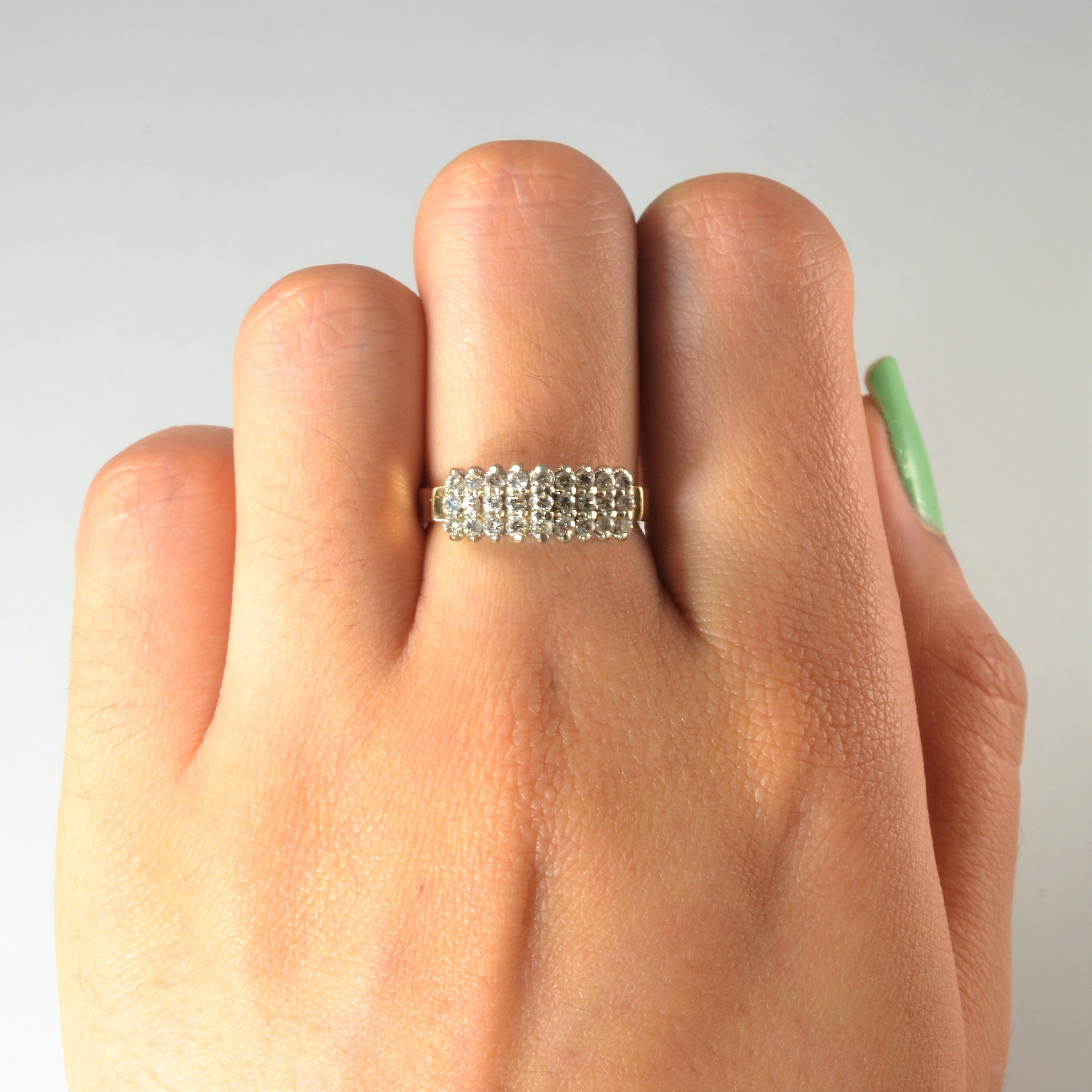 0.27ctw High Set Cluster Diamond Ring - Size 6.5 | Elegant Wedding Band, Anniversary Gift & Engagement Ring for Women | Perfect for Proposals, Valentine's Day & Special Occasions