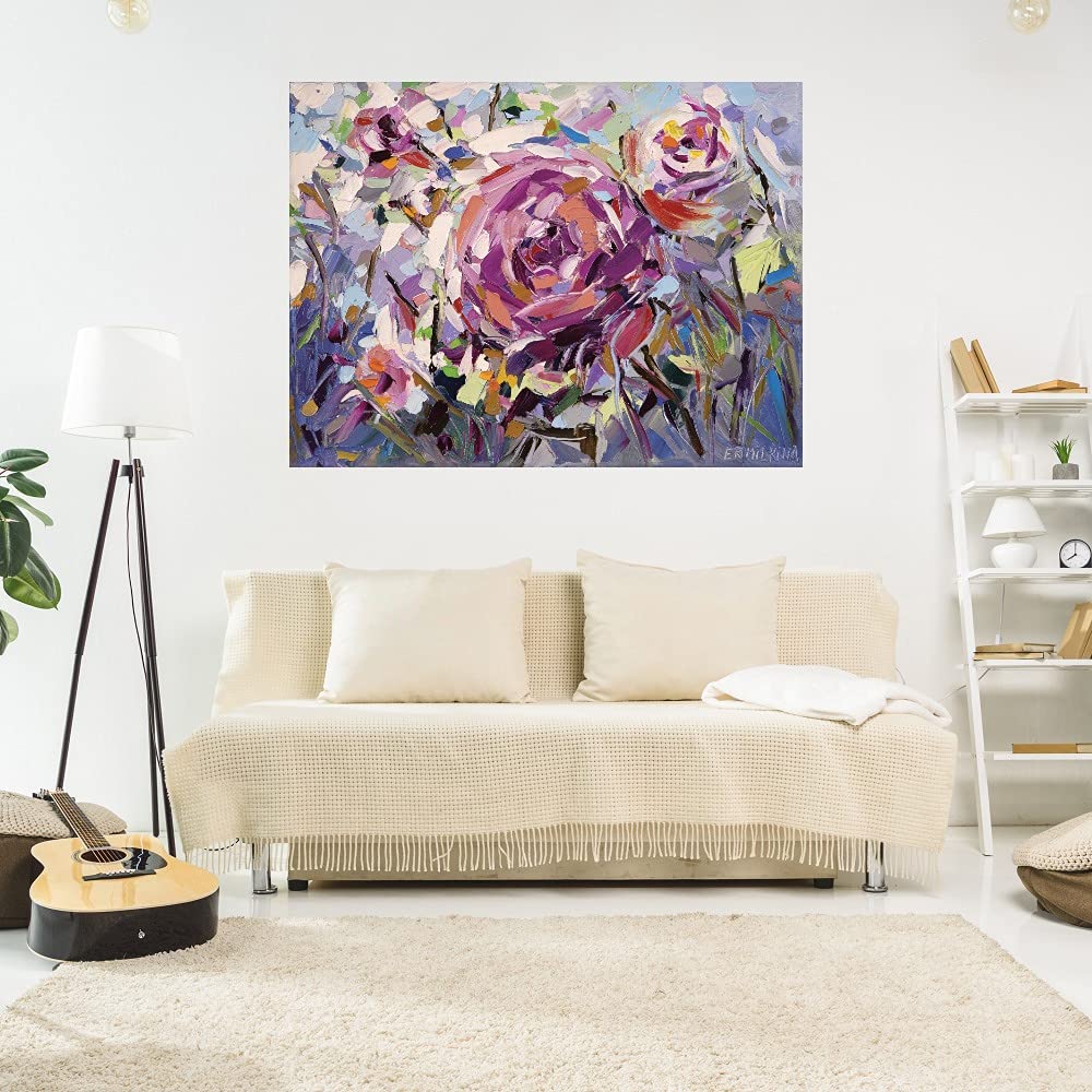The Scent of Roses Fine Art Canvas Wall Decor by Ekaterina Ermilkina - 32x24 Inches - Ready to Hang - Floral Painting for Living Room, Bedroom, Office & More - Perfect for Home Decor & Gifts