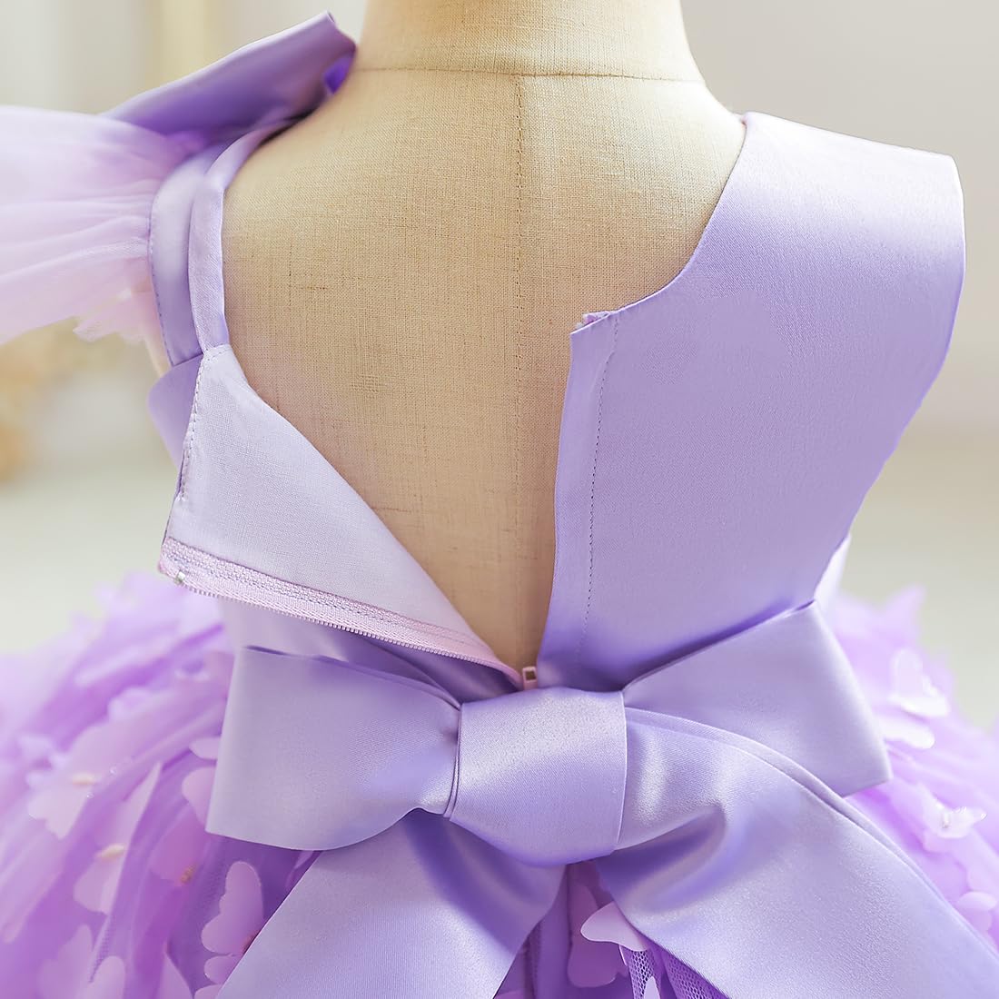 IBTOM CASTLE Toddler Butterfly Dress for Baby Girls - 3D Butterfly Tulle Birthday Party Dress, Princess Pageant Tutu Dress for Formal Occasions, Photoshoots & Special Events