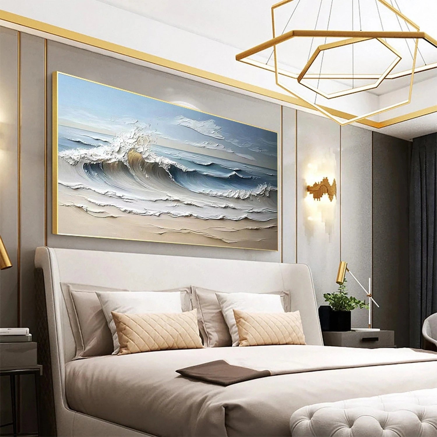 Ocean and Sky Painting #OS 240 - Stunning Handmade Wall Art for Home & Office Decor - Perfect for Living Room, Bedroom or Gift