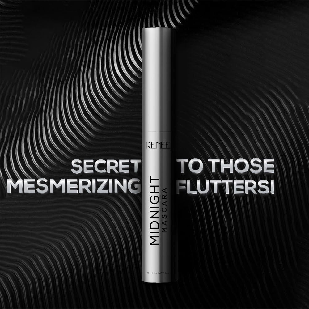 RENEE Midnight Mascara - 360° Volumizing & Lengthening Mascara with Vitamin E | Darkest Black, Clump-Free, Long-Lasting Formula | Perfect for Night Out, Date Night & Special Occasions | 8ml