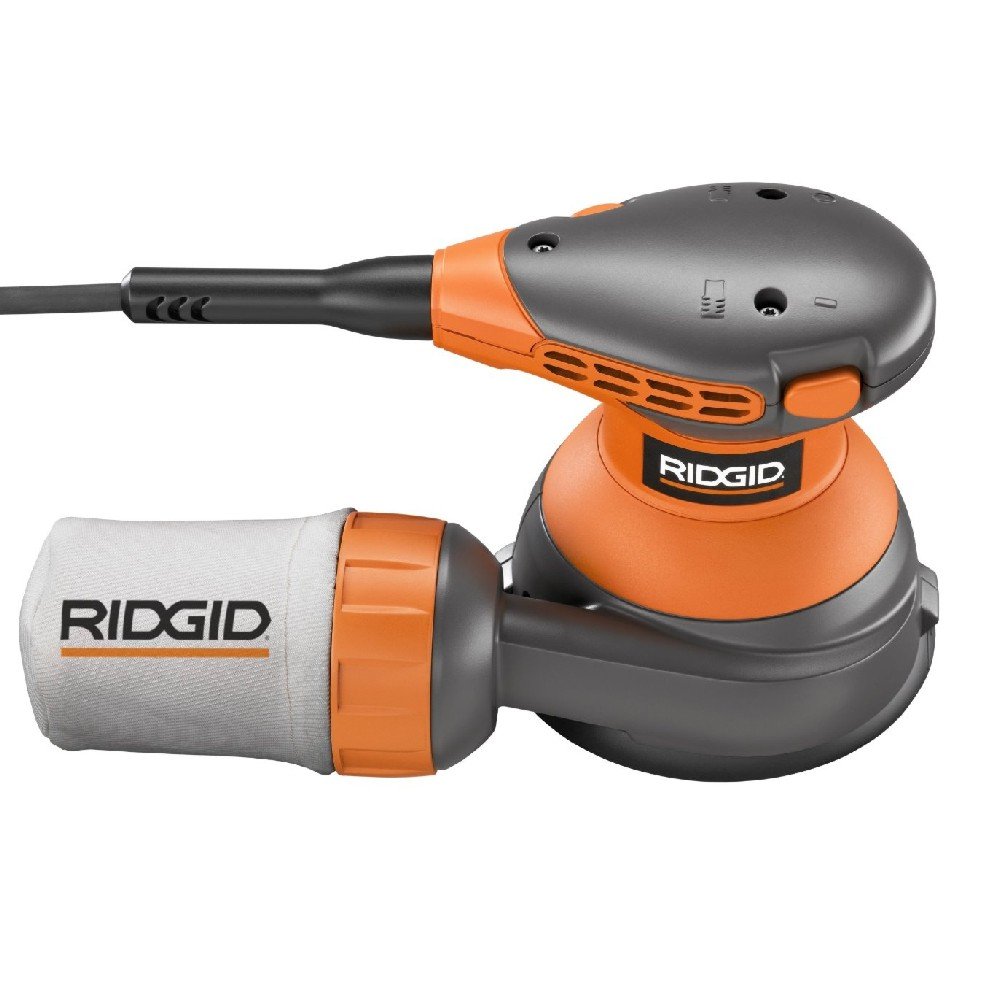 Ridgid R2601 5-Inch Random Orbit Sander - Powerful Dust-Free Sanding Tool for Woodworking & DIY Projects - Perfect for Furniture Refinishing, Cabinet Making, and Home Renovation