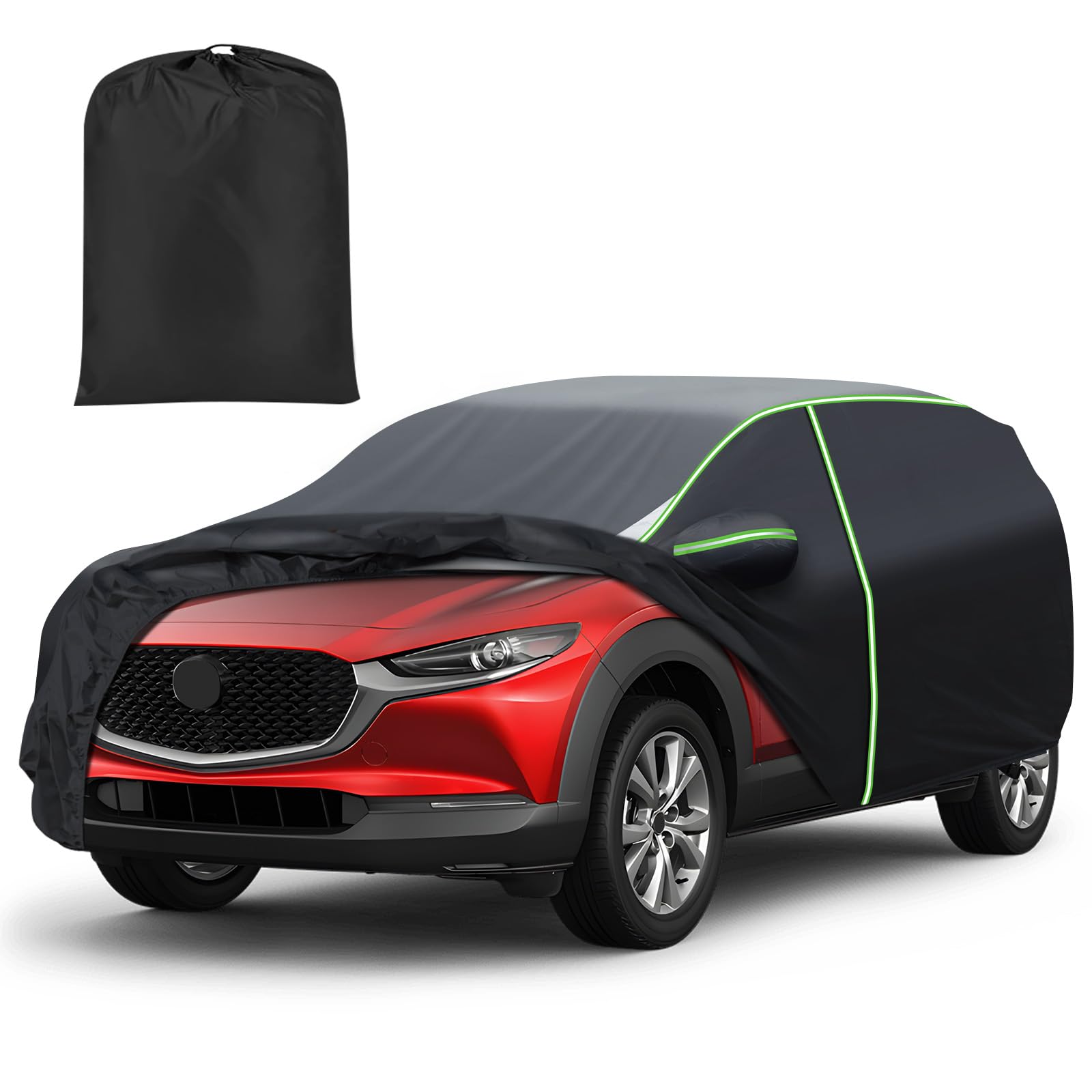 Mixsuper All-Weather Waterproof Car Cover for Mazda CX-30 (2020-2025) | Outdoor Full Protection Cover with Zipper Door & Reflective Strips | Perfect for Parking, Travel & Extreme Weather Protection