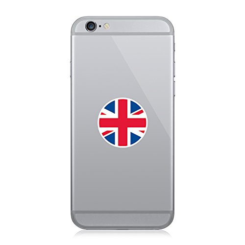 British Union Jack Flag Round Die-Cut Phone Sticker Decal - Patriotic UK Themed Vinyl Decal for iPhone, Samsung, Laptop & Car - Perfect for National Pride, Gifts & Personalization
