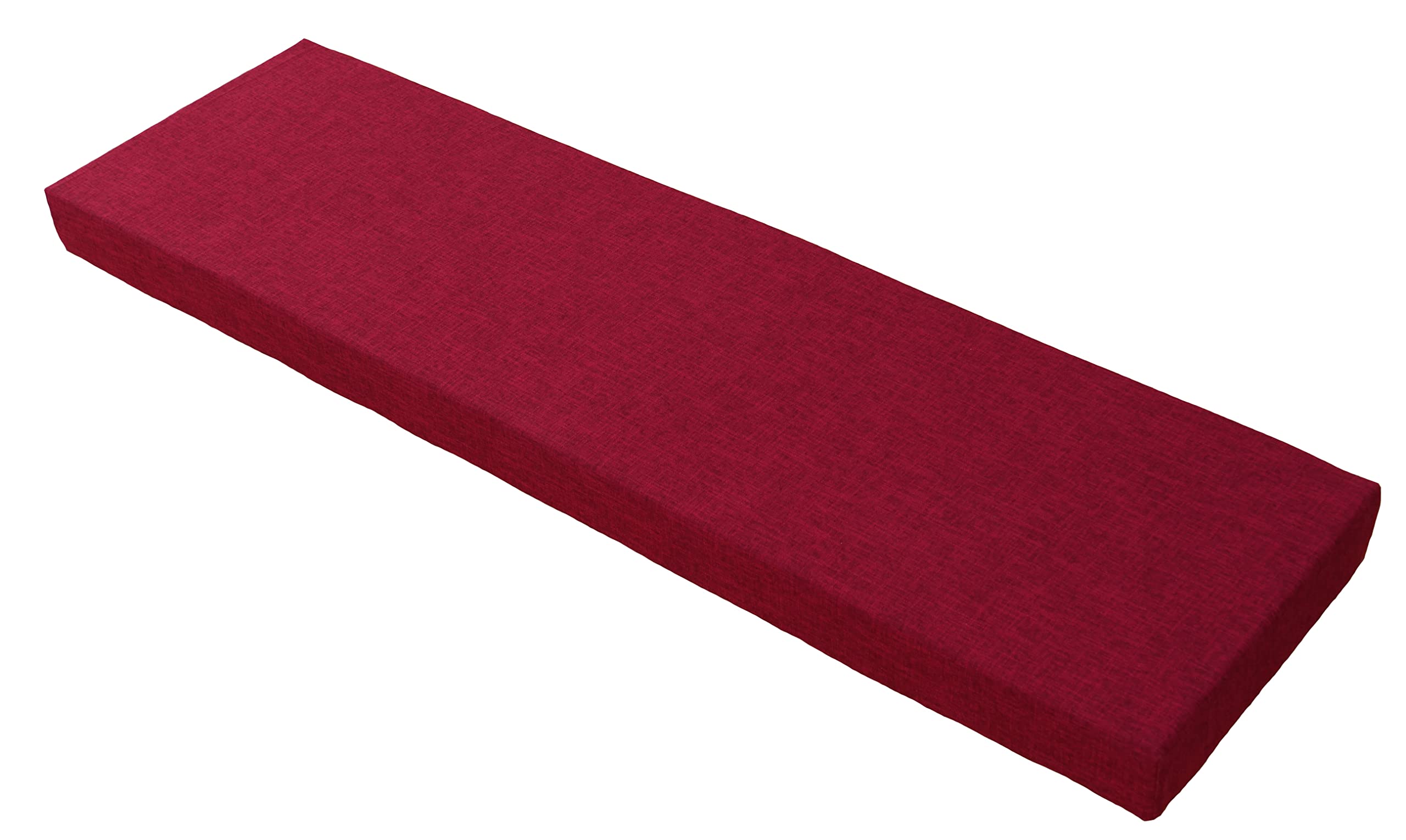 Jininworl Personalized Outdoor/Indoor Bench Cushion - Thick Soft Foam Seat Pad for Patio Furniture, Swing, Settee (Garnet Red, 23.6x23.6x3 Inches) - Perfect for Garden, Deck, Porch & Living Room Comfort