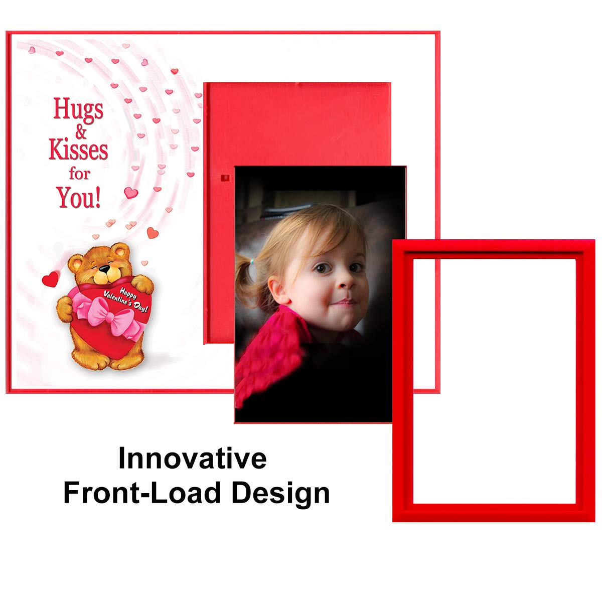 Valentine's Photo Frame - Cute Bear Design for Grandma Gift | Holds 3.5x5 Photo | Tabletop Decor