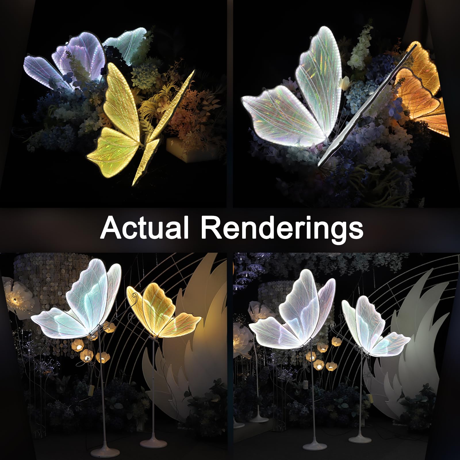 2PCS Butterfly Floor Lamp - 31.4in Warm White LED Wedding Decor, Romantic Ceiling & Party Lighting for Wedding, Anniversary, Baby Shower & Home Decoration