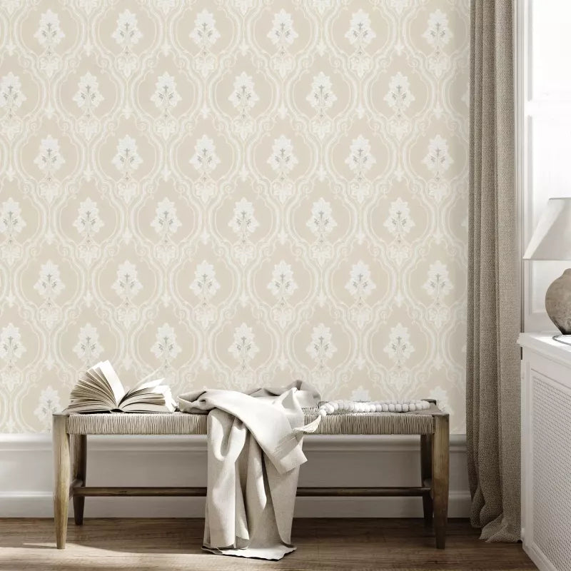 Lim & Handtryck Wallpaper - Elk White/Peat - Scandinavian Nature-Inspired Wallpaper for Living Room & Bedroom Decor