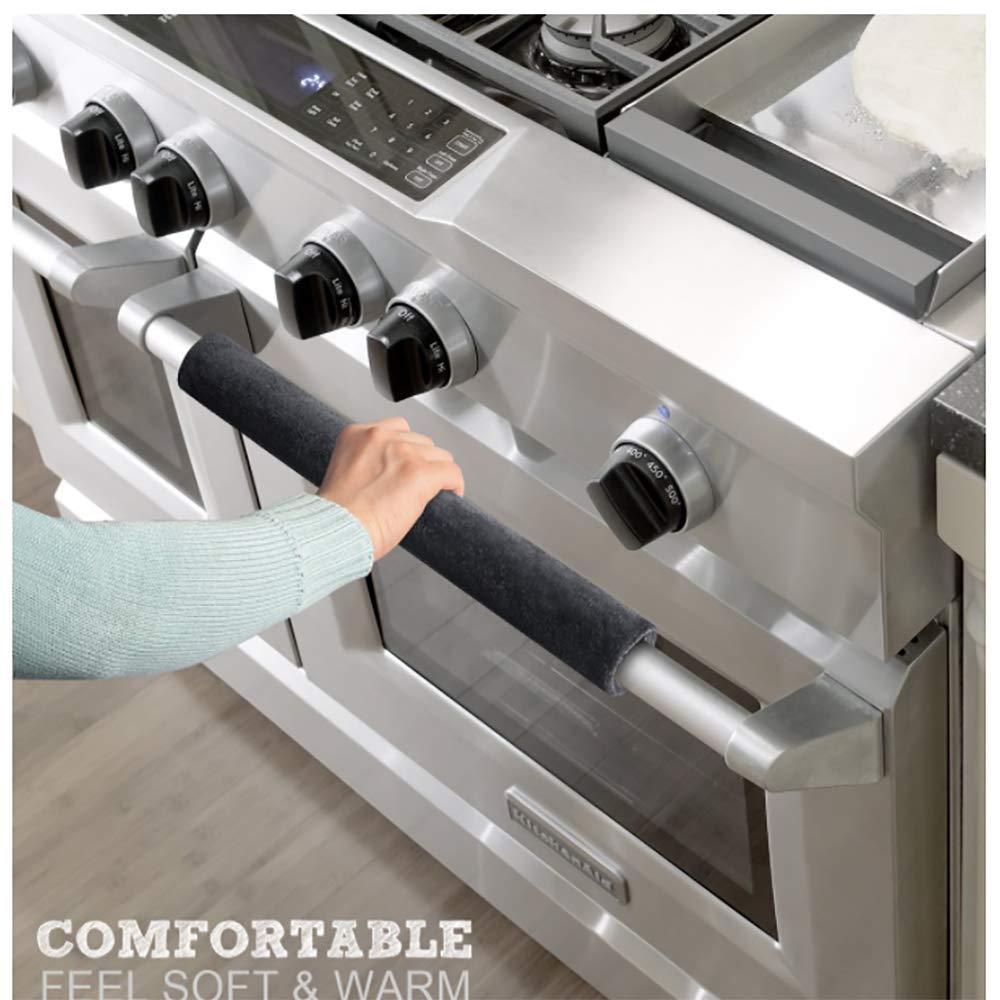 2 Pairs Refrigerator Door Handle Covers - Kitchen Appliance Protector for Fridge, Microwave & Dishwasher - Dustproof, Anti-Fingerprint, Oil & Stain Resistant - Perfect for Home, Office & Restaurant Use