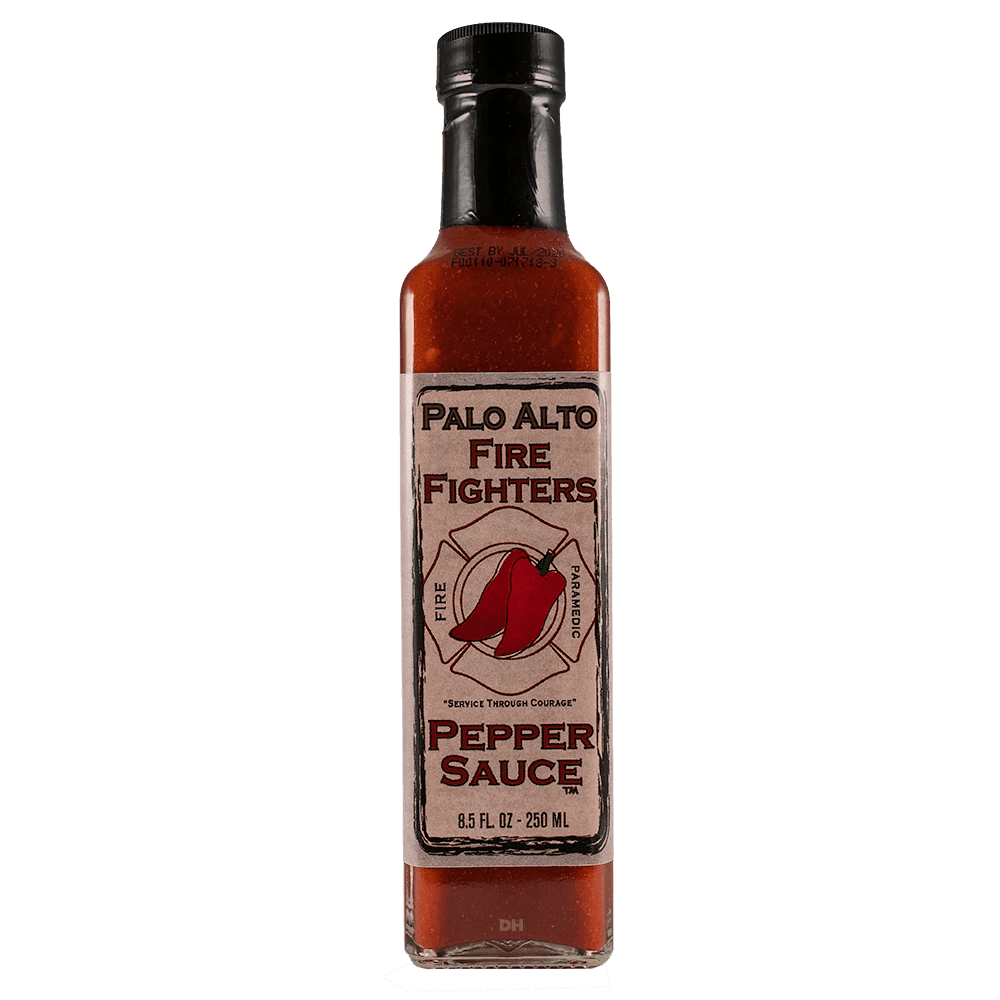 Palo Alto Firefighters Hot Pepper Sauce - Spicy Gourmet Hot Sauce for BBQ, Wings & Tacos - Made in USA