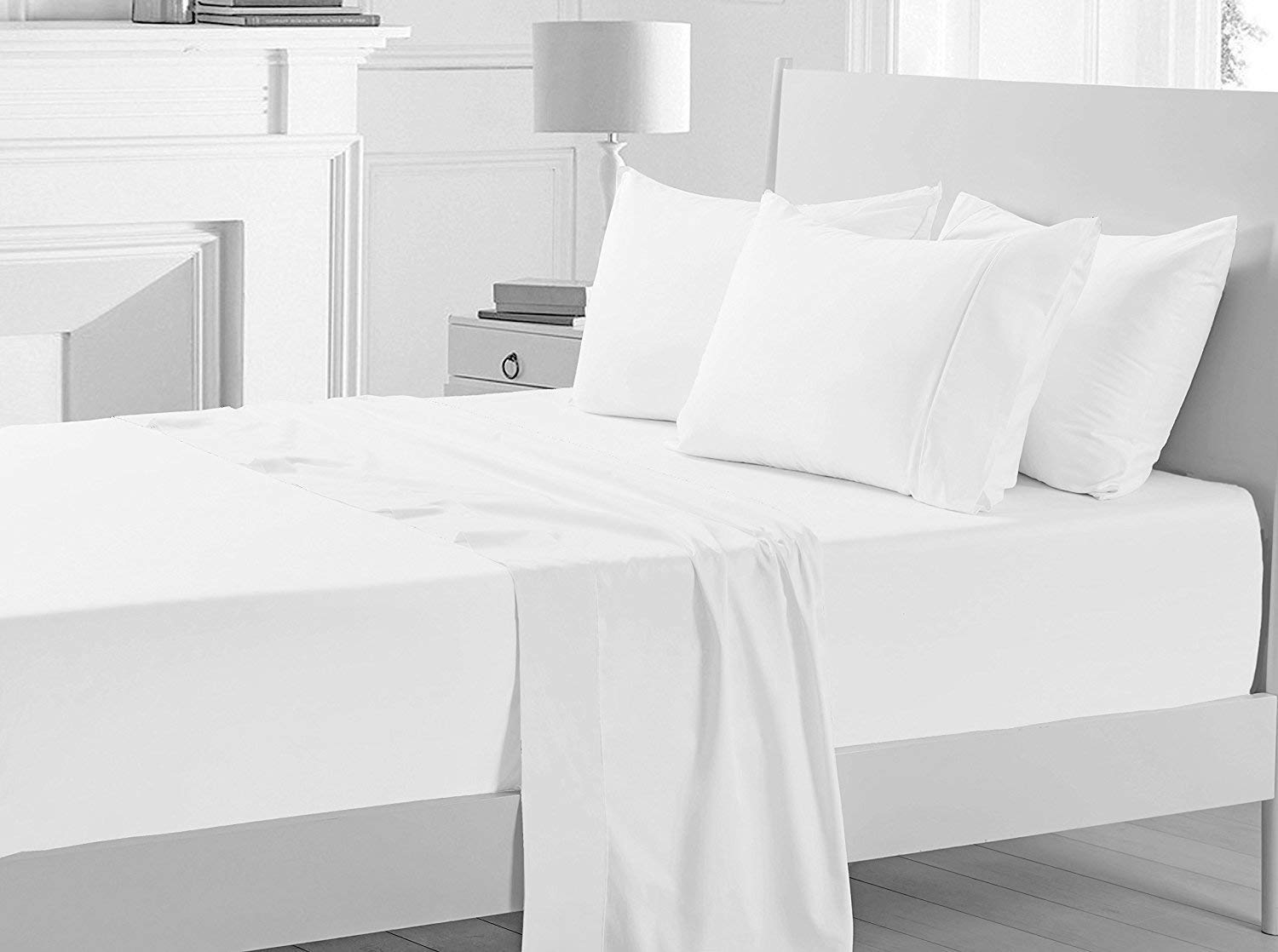 800 Thread Count 100% Cotton Bed Sheet Set - 4 Piece Luxury Twin Size Sheets with Deep Pocket (Fits 21