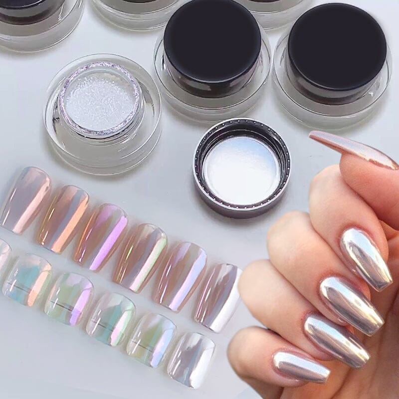 Pearlescent Mirror Effect Nail Powder for Stunning Chrome Nails - Perfect for Salon, Home Manicures & Special Occasions