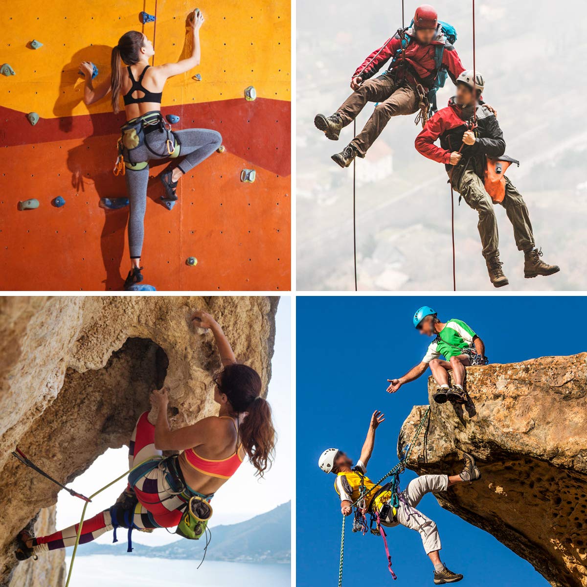 Climbing Gear Set for Rock Climbing, Rappelling, Ziplining, Fire Rescue & Tree Climbing - Durable Half Body Harness for Outdoor Adventures and Emergency Situations