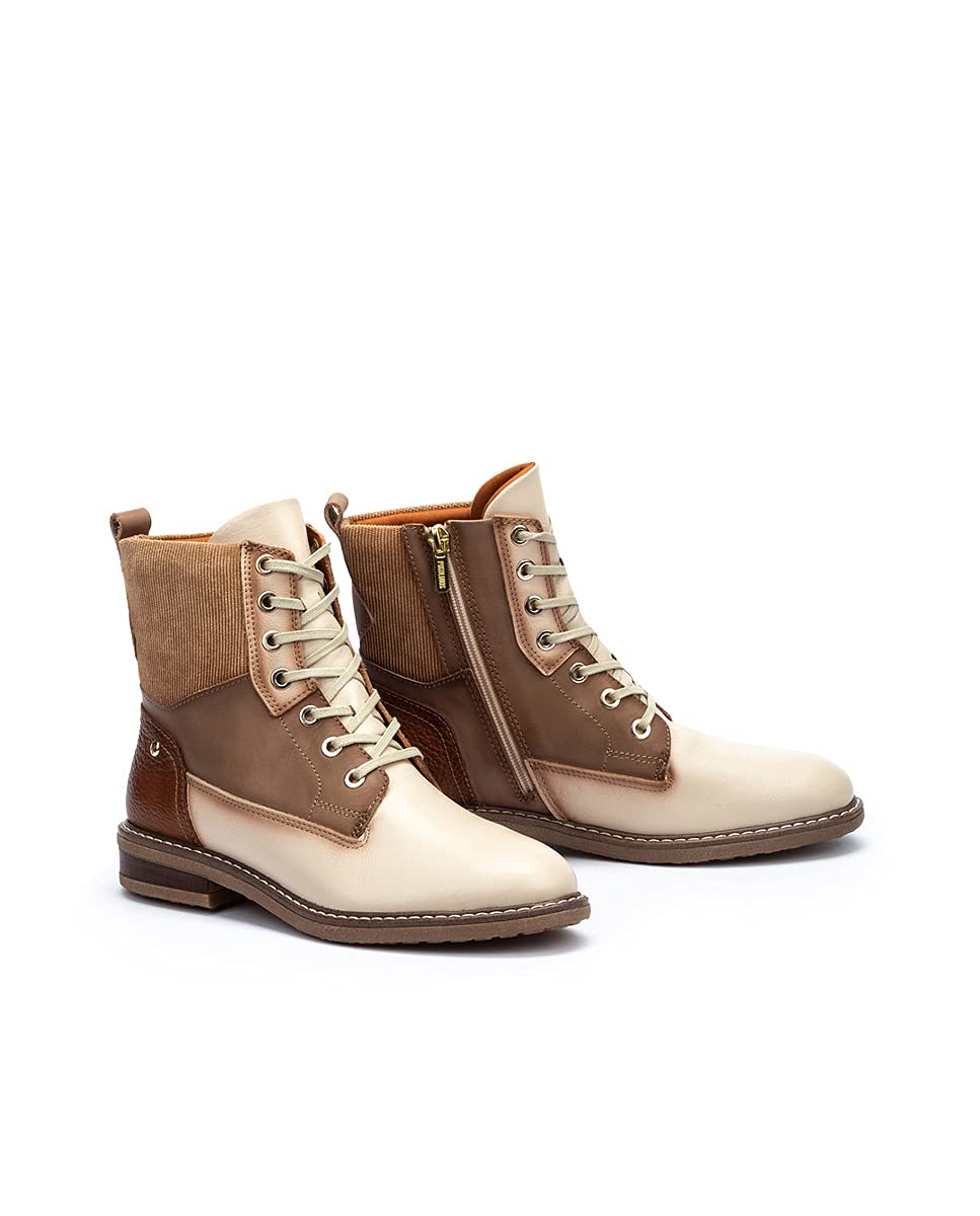 PIKOLINOS Women's Aldaya Leather Flat Ankle Boots - Comfortable Casual Shoes for Work, Walking & Everyday Wear