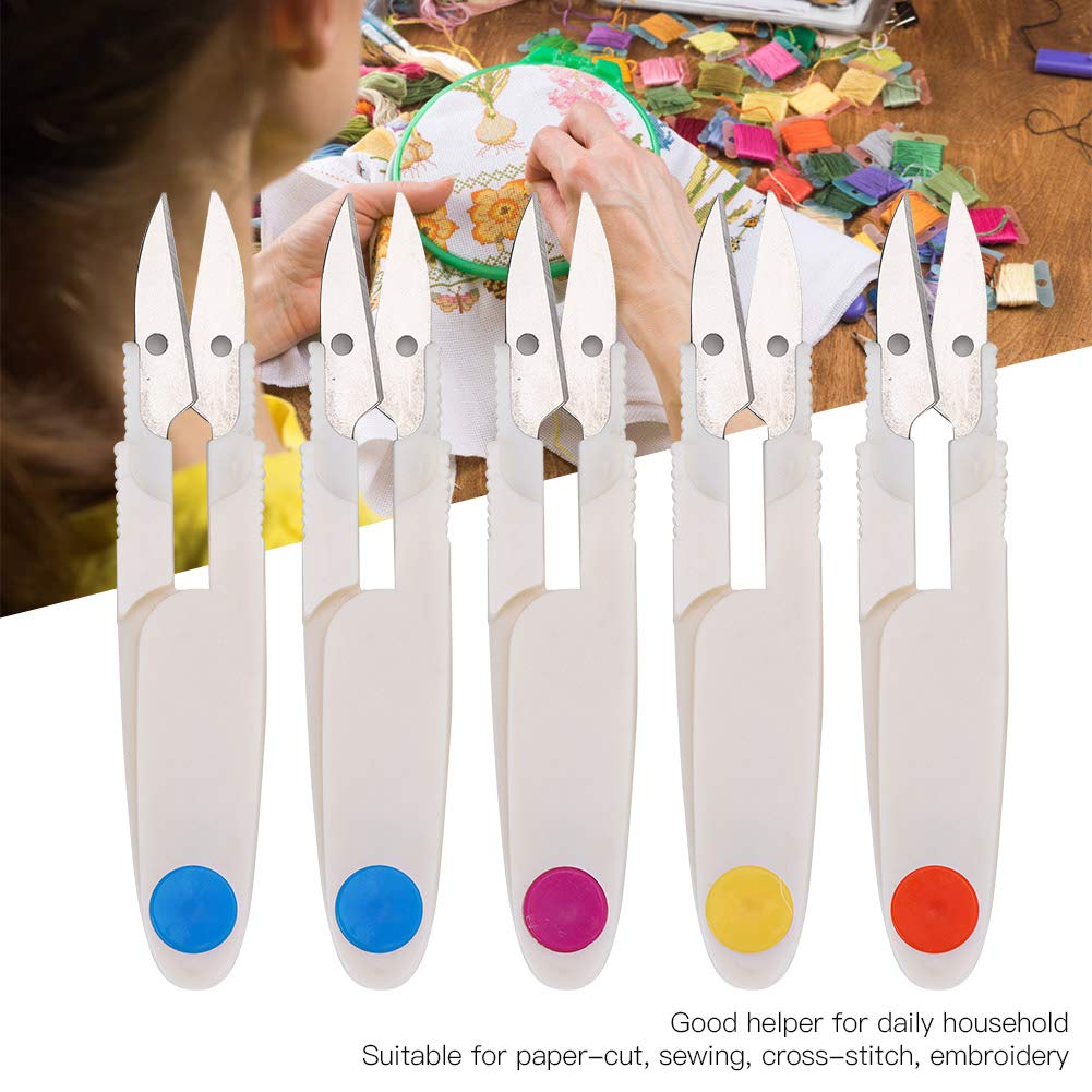 Portable U-Shape Thread Clippers - Professional Sewing Scissors for Embroidery, Cross Stitch & Tailoring | Sharp Thread Cutter for Fabric, Clothes & Craft Projects | Perfect for Quilting, DIY Sewing & Handmade Garments