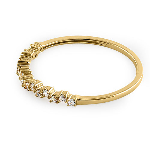 14K Solid Yellow Gold Round CZ Cluster Ring for Women – Elegant and Durable Jewelry for Everyday Wear, Parties, and Special Occasions