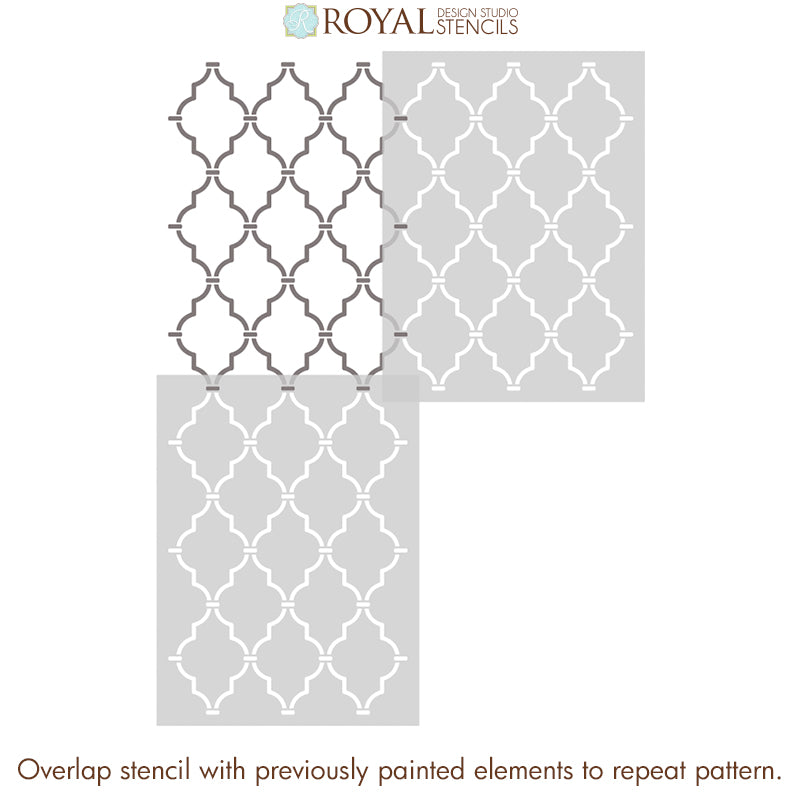 Casablanca Trellis Moroccan Stencil - Authentic Arabic Design for DIY Home Decor, Wall Painting, and Furniture Stenciling | Perfect for Boho, Moroccan, and Mediterranean Style Interiors