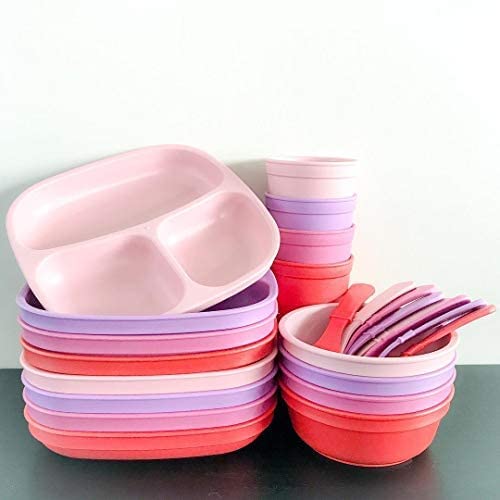 Re-Play USA Made 10 Oz. Toddler Straw Cups, Pack of 4 - BPA-Free Reusable Kids Drinking Cups with Lids & Straws, Dishwasher & Microwave Safe - 3.13