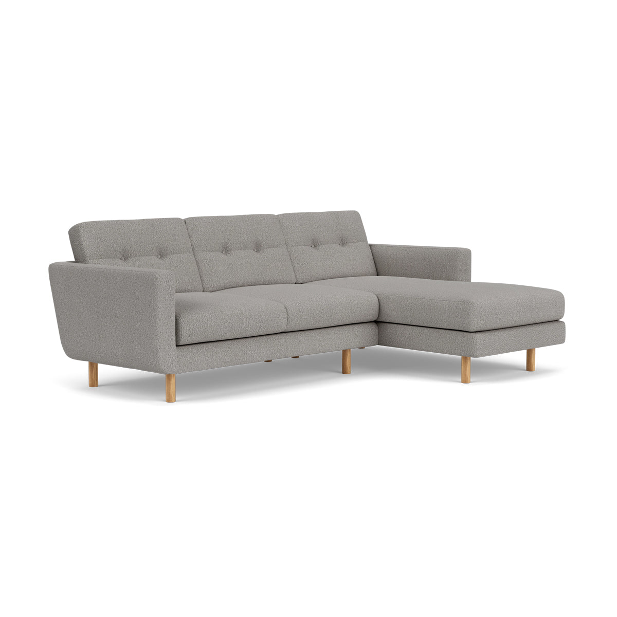 Luxury Conrad Boucle Right Chaise Sofa - Modern Upholstered Sectional Couch for Living Room, Lounge & Home Theater | Soft Chenille Fabric, Comfortable Seating for Family & Guests