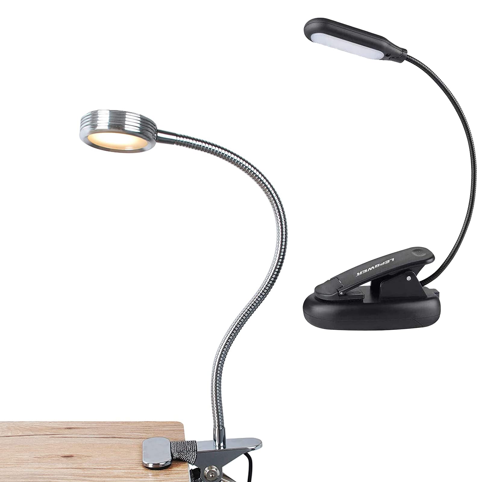 5 LED Eye-Caring Clip-On Desk Light with 3 Color Changing Modes - Perfect for Reading, Studying & Nighttime Use