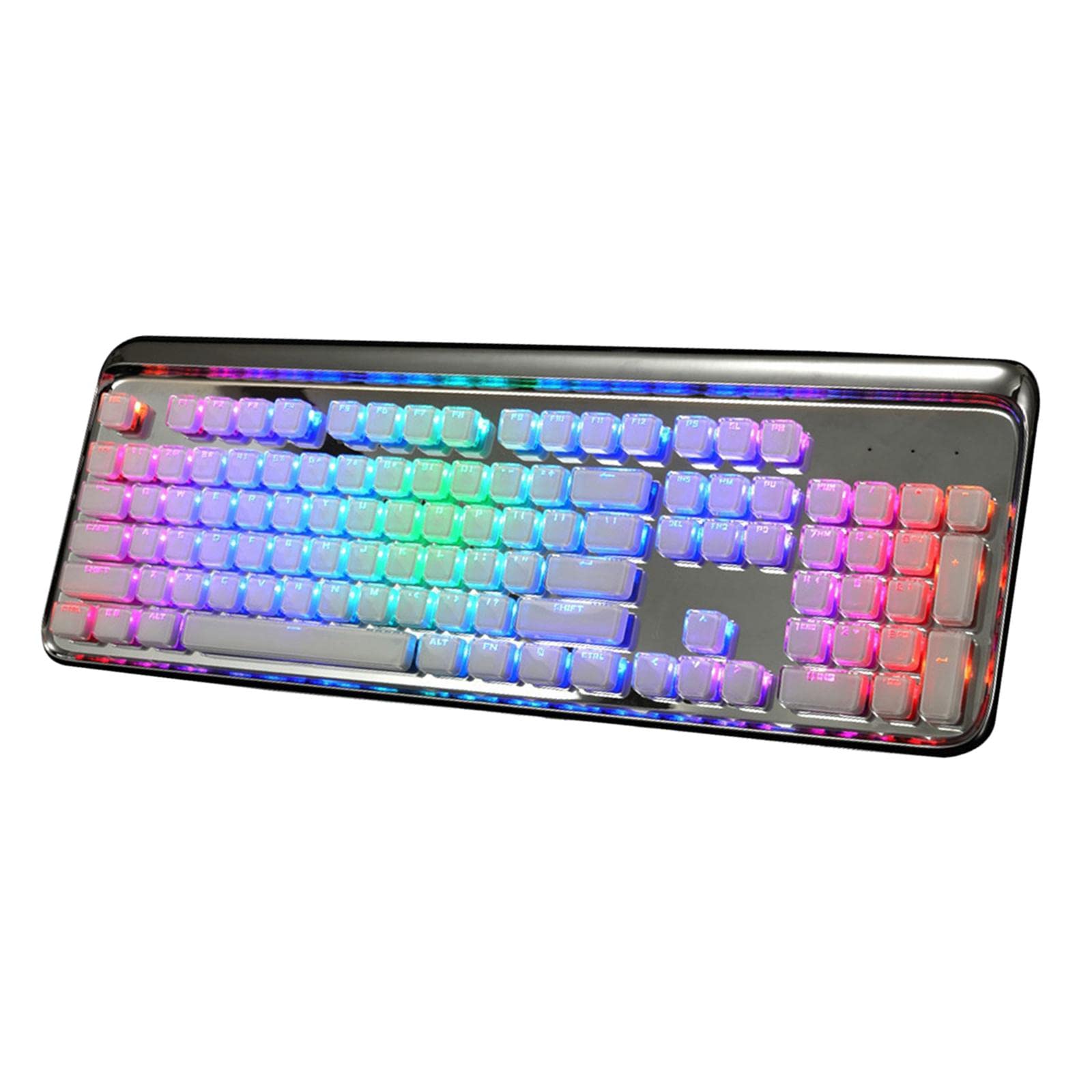 Figatia Crystal Pudding Keycaps for Mechanical Keyboards - Full 108 Key Set, Translucent White Gaming Keycaps for RGB Backlit Keyboards | Perfect for Typing, Gaming & Office Work