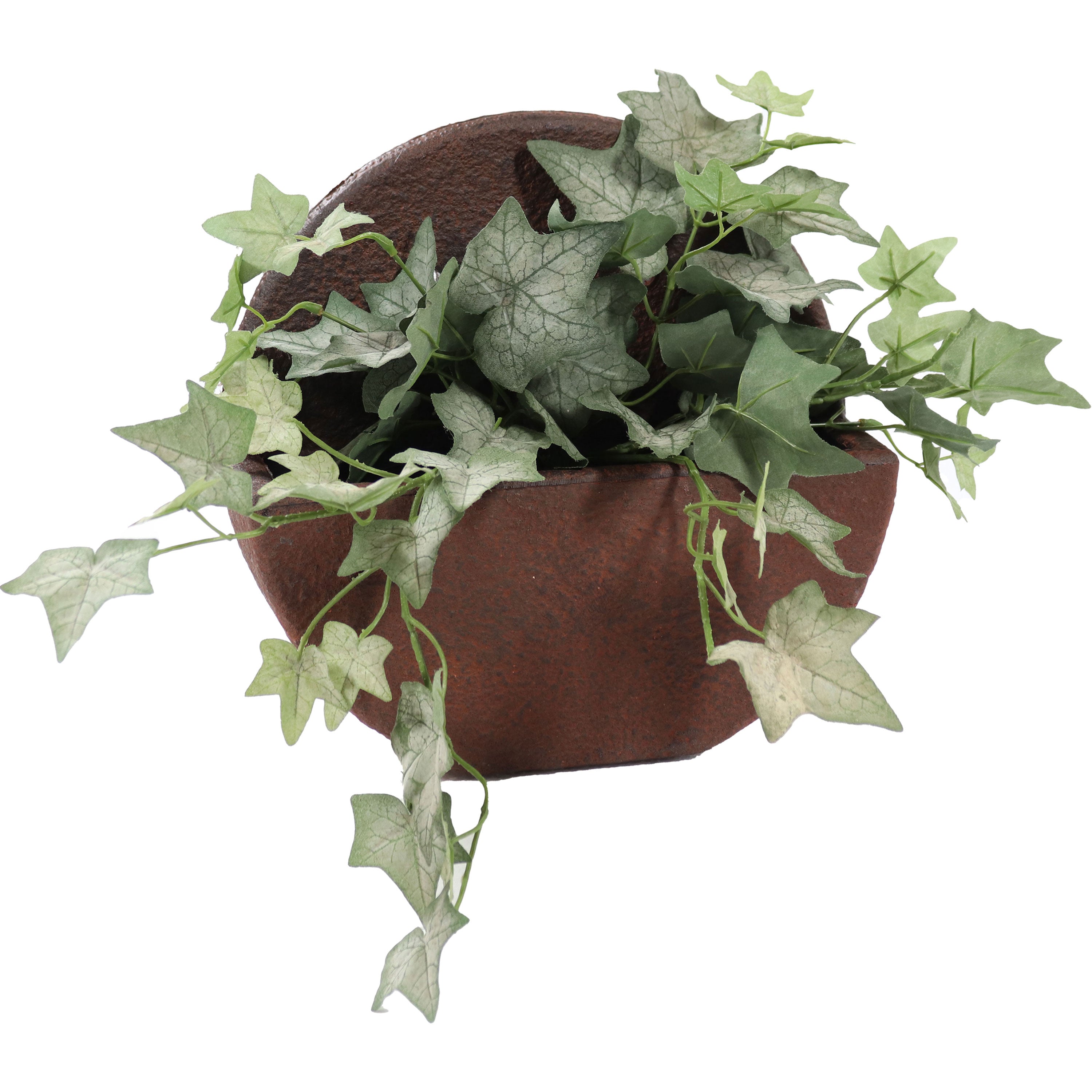 Sunnydaze 12 Inch Round Outdoor Wall Planter - Dark Brown Hanging Flower Pot for Garden, Patio, and Balcony Decor