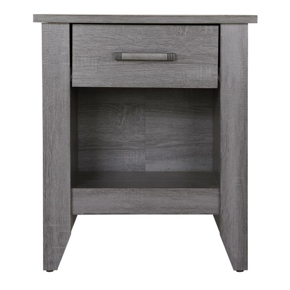 Glory Furniture Lennox 1-Drawer Nightstand in Gray - Modern Bedside Table for Bedroom, Living Room & Guest Room