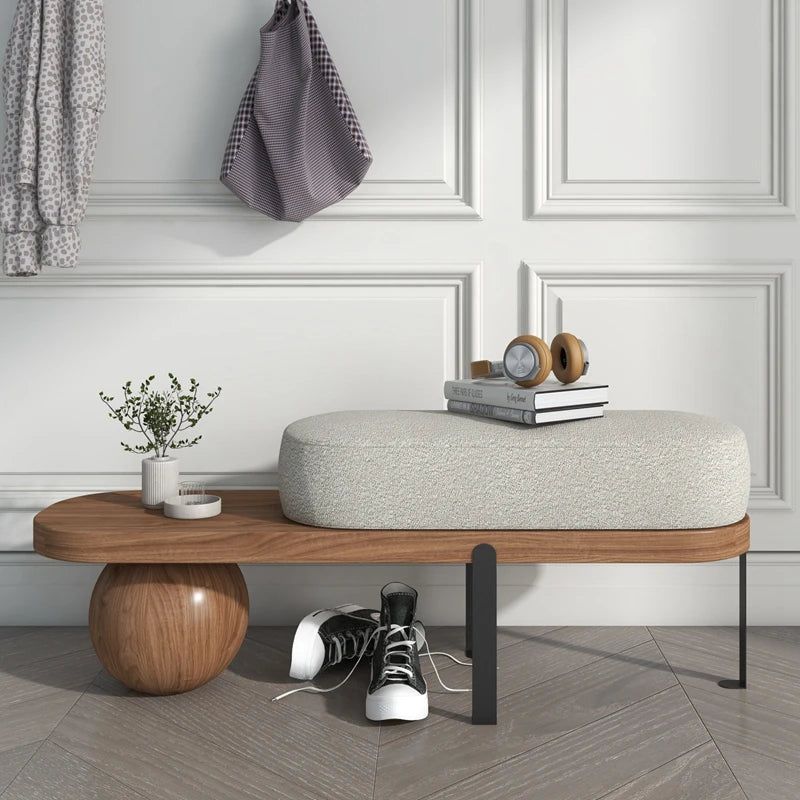 Wooden Shoe Bench with Storage - Comfortable Shoe Changing Stool for Entryway, Bedroom & Closet - Rustic Home Decor & Organizer for Shoes & Accessories