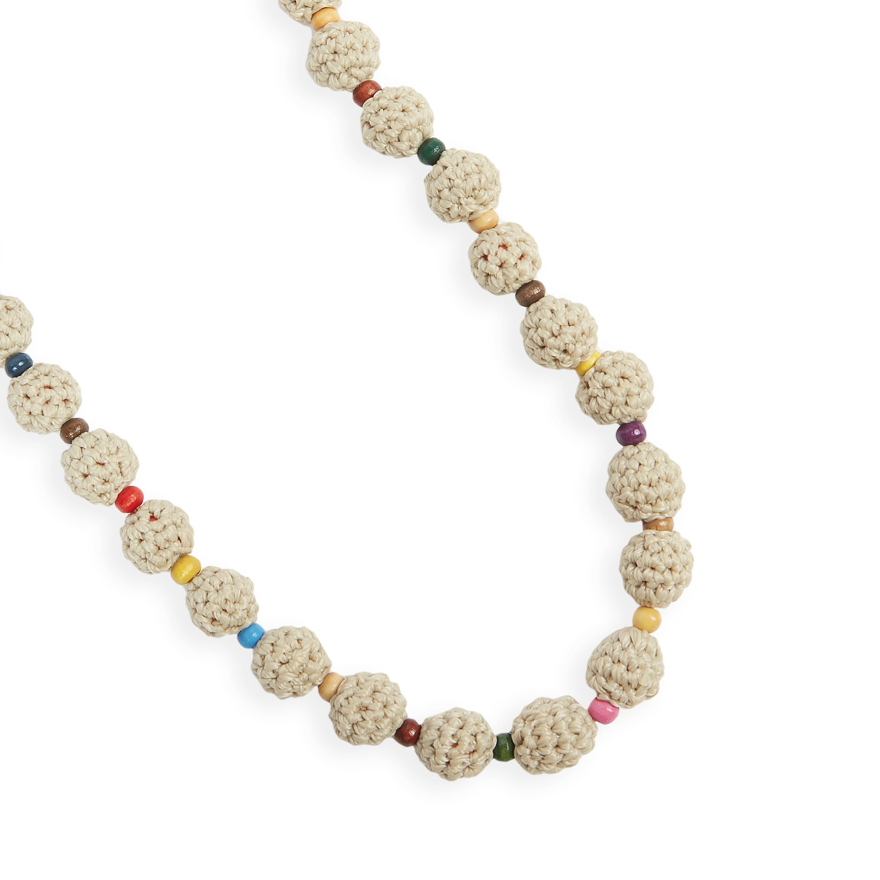 Handmade Drea Crochet Beaded Necklace - Elegant Ecru Multi-Bead Design for Women | Perfect for Boho Chic, Beach Wedding & Festival Fashion Accessories