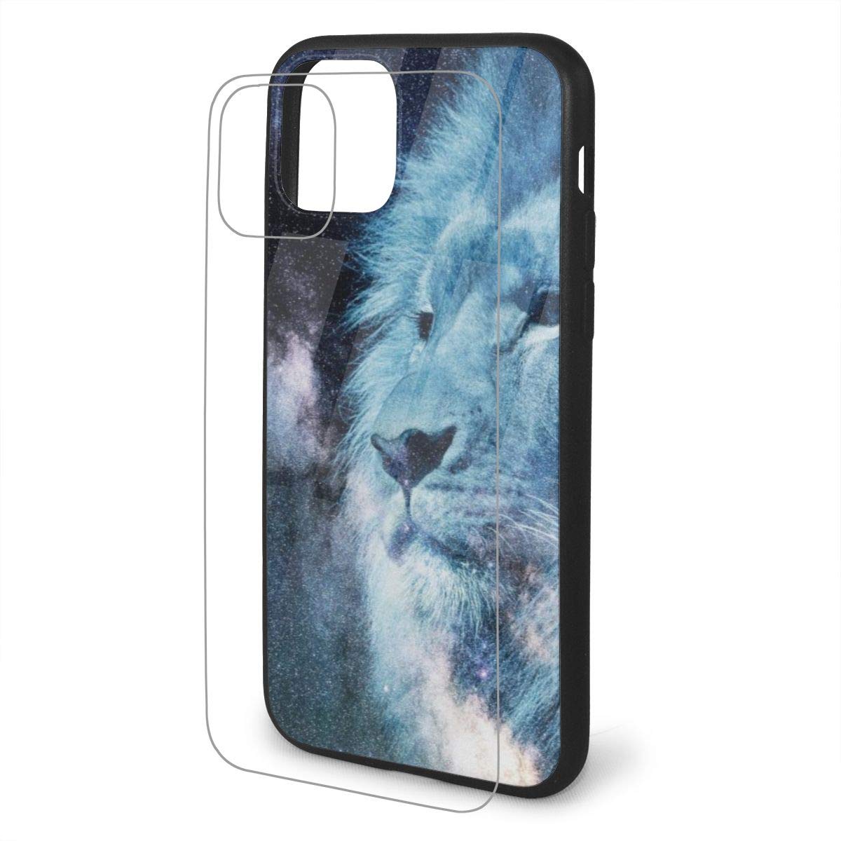 Premium Shockproof iPhone 11 Pro Max Case 6.5 Inch - Starry Sky Lion Design Tempered Glass Back with Soft TPU Bumper | Stylish Protective Cover for Men & Women | Perfect for Daily Use, Travel & Outdoor Activities
