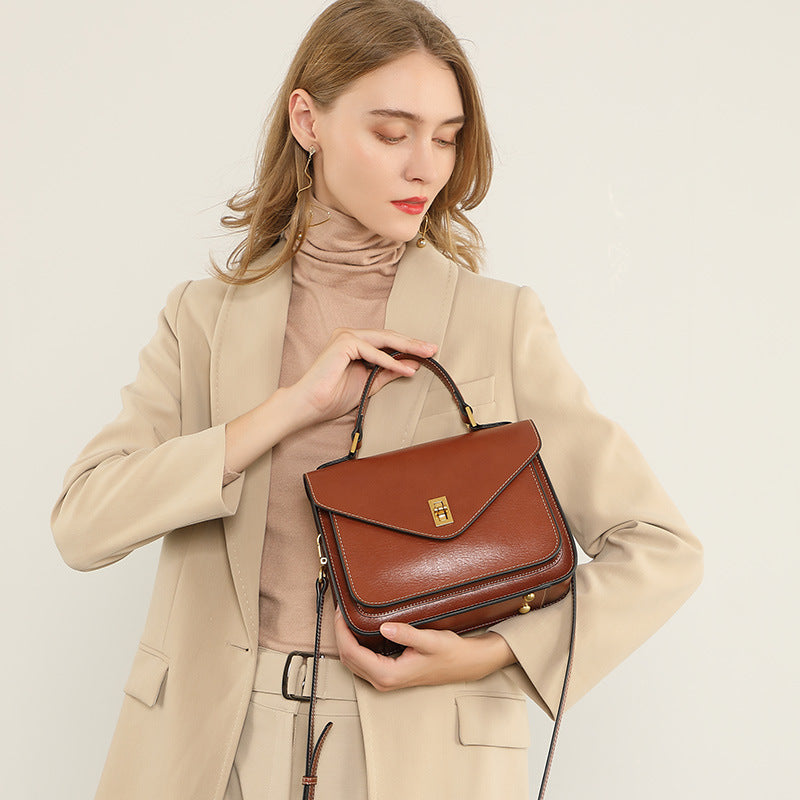 Genuine Leather Tote Bag for Women - Stylish Shoulder Bag & Crossbody Purse - Perfect for Work, Travel & Everyday Use