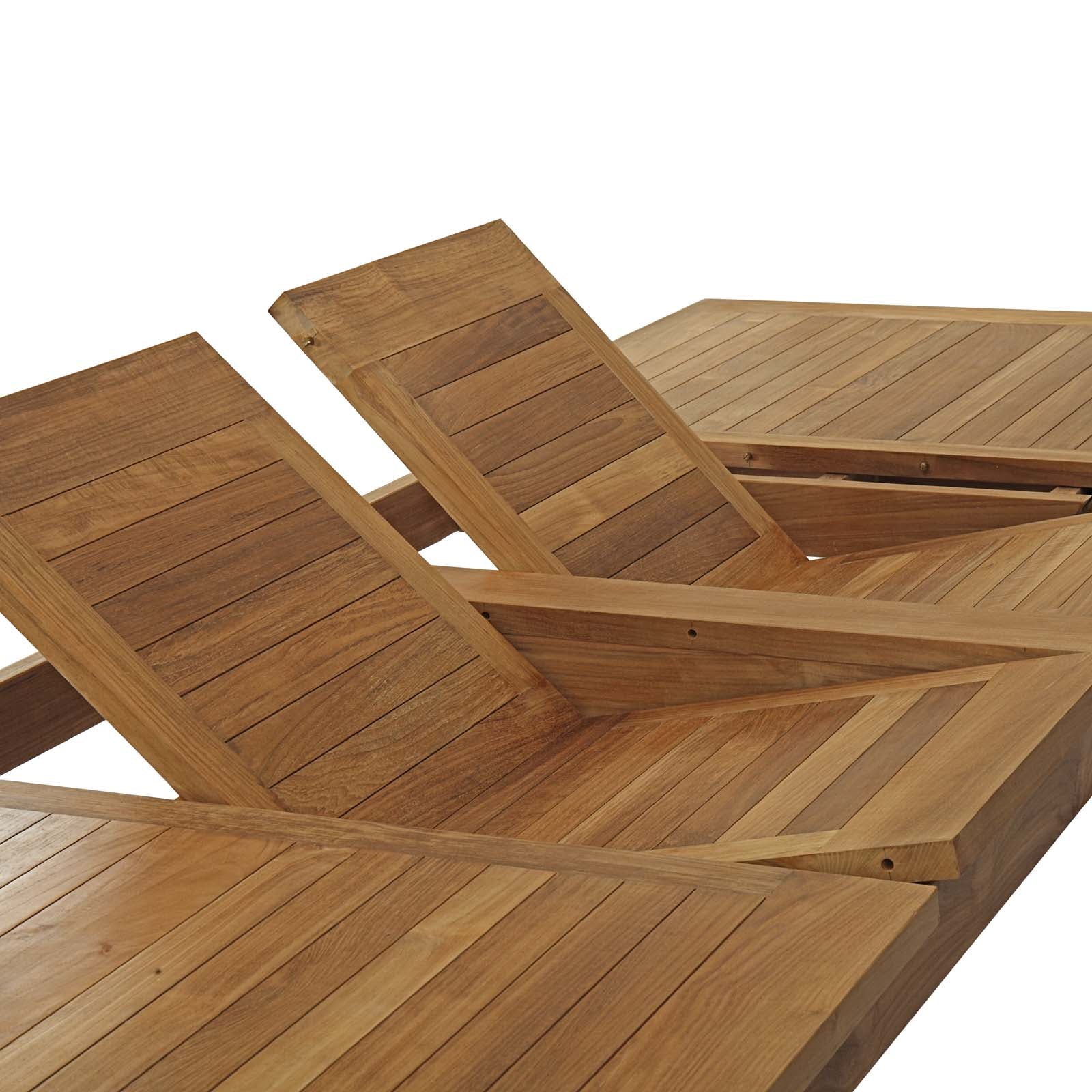 Premium Extendable Teak Outdoor Dining Table - Waterproof & Durable for Patio, Garden, and Backyard Entertaining