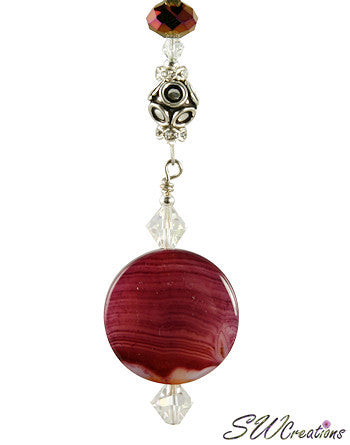 Purple Agate Gemstone Beaded Fan Pull - Elegant Home Decor for Ceiling Fans, Light Fixtures & Boho Chic Interiors