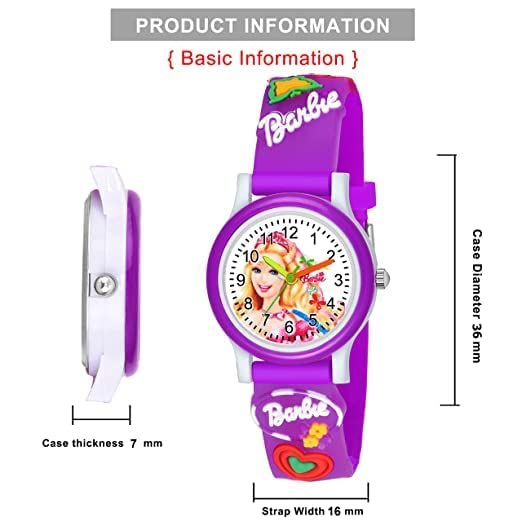 Barbie Love Series Analog Watch for Girls - White Dial, Pink Strap, Birthday Gift for Kids & Party Favors | Perfect for School, Playtime & Special Occasions