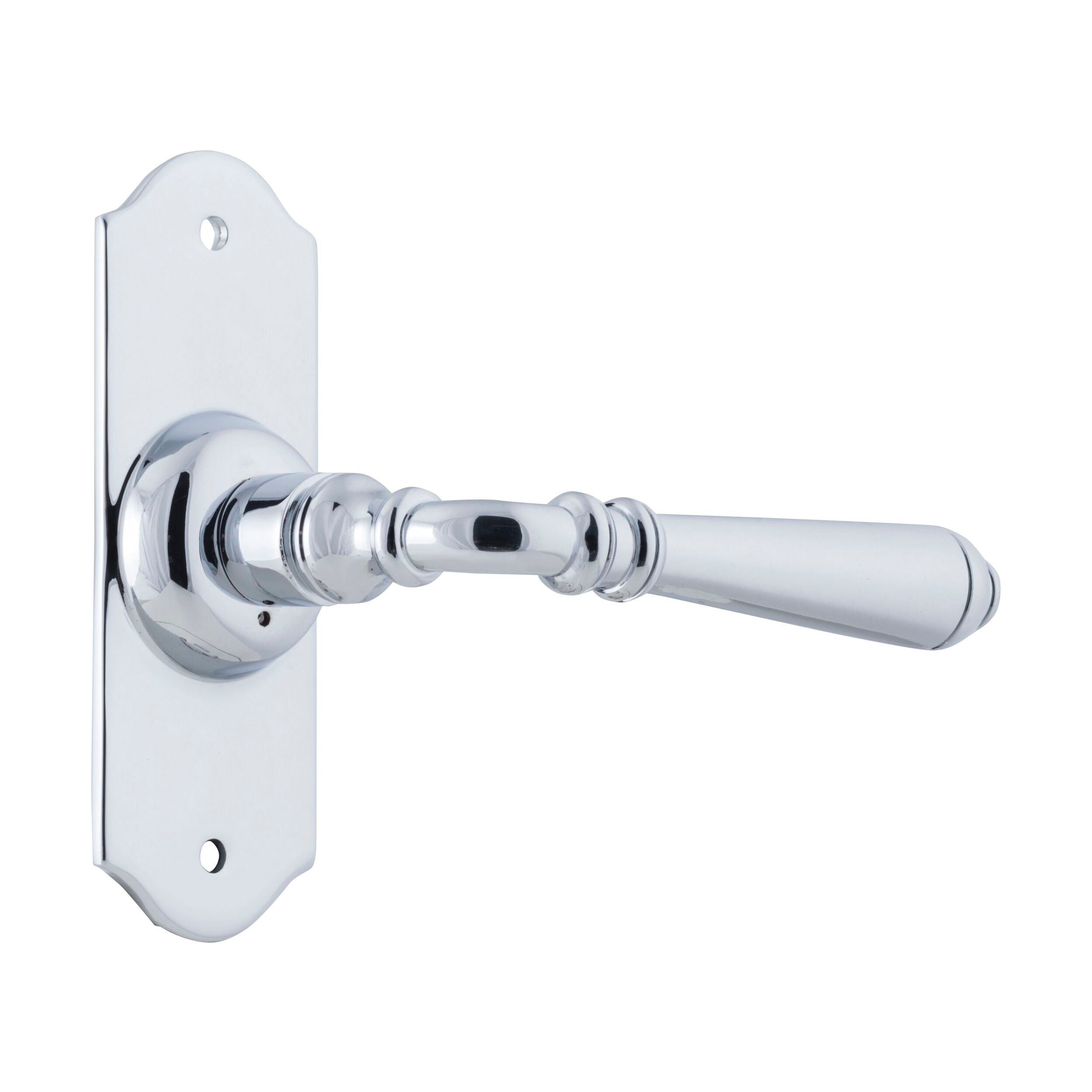 0779 Door Lever Reims Latch Pair - Chrome Plated (H110xW40xP70mm) - Perfect for Home, Office & Commercial Door Hardware Installation