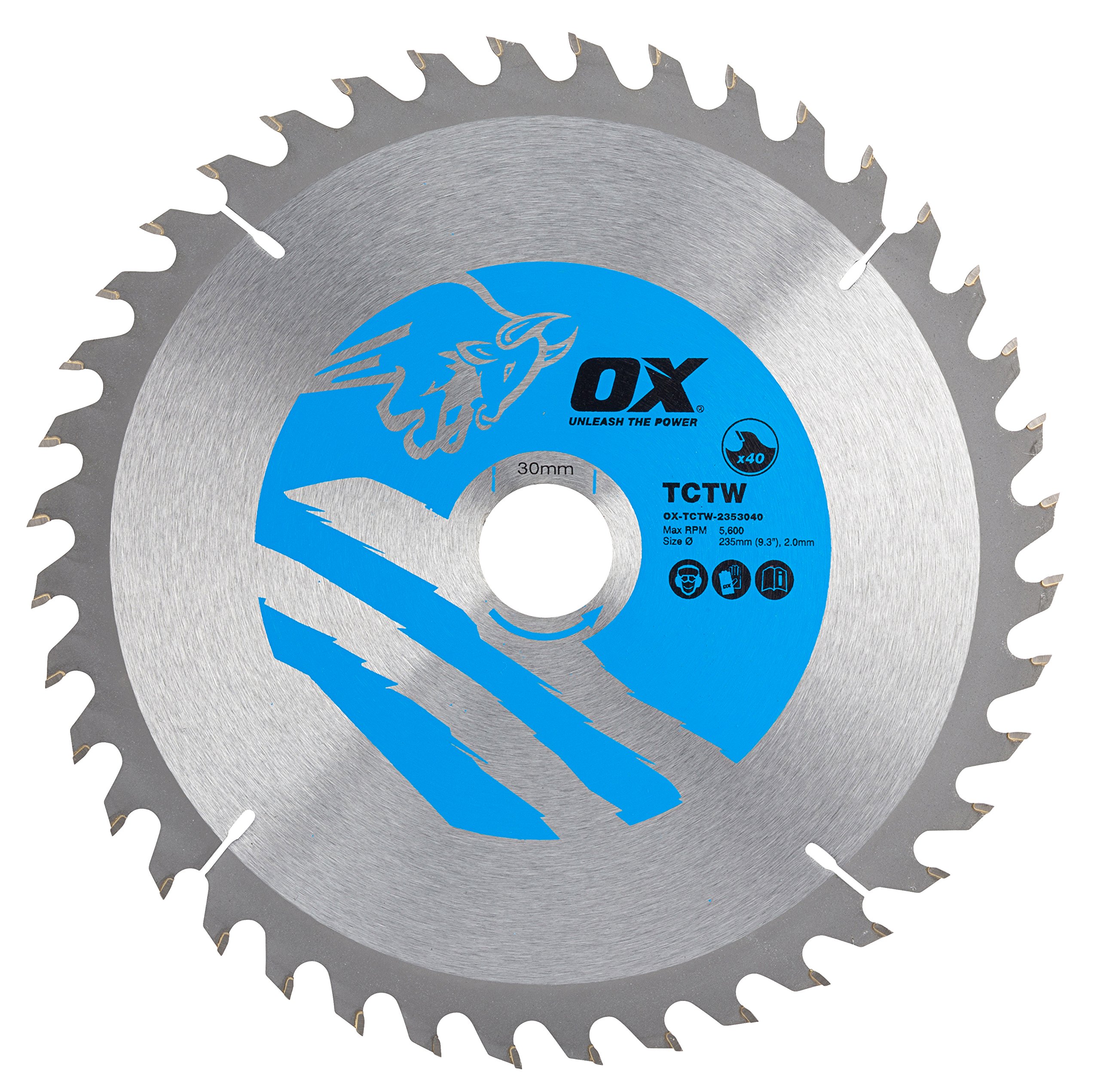 Premium OX Wood Cutting Circular Saw Blade 235mm x 30mm, 40 Teeth ATB - Perfect for DIY Projects, Woodworking, and Professional Carpentry