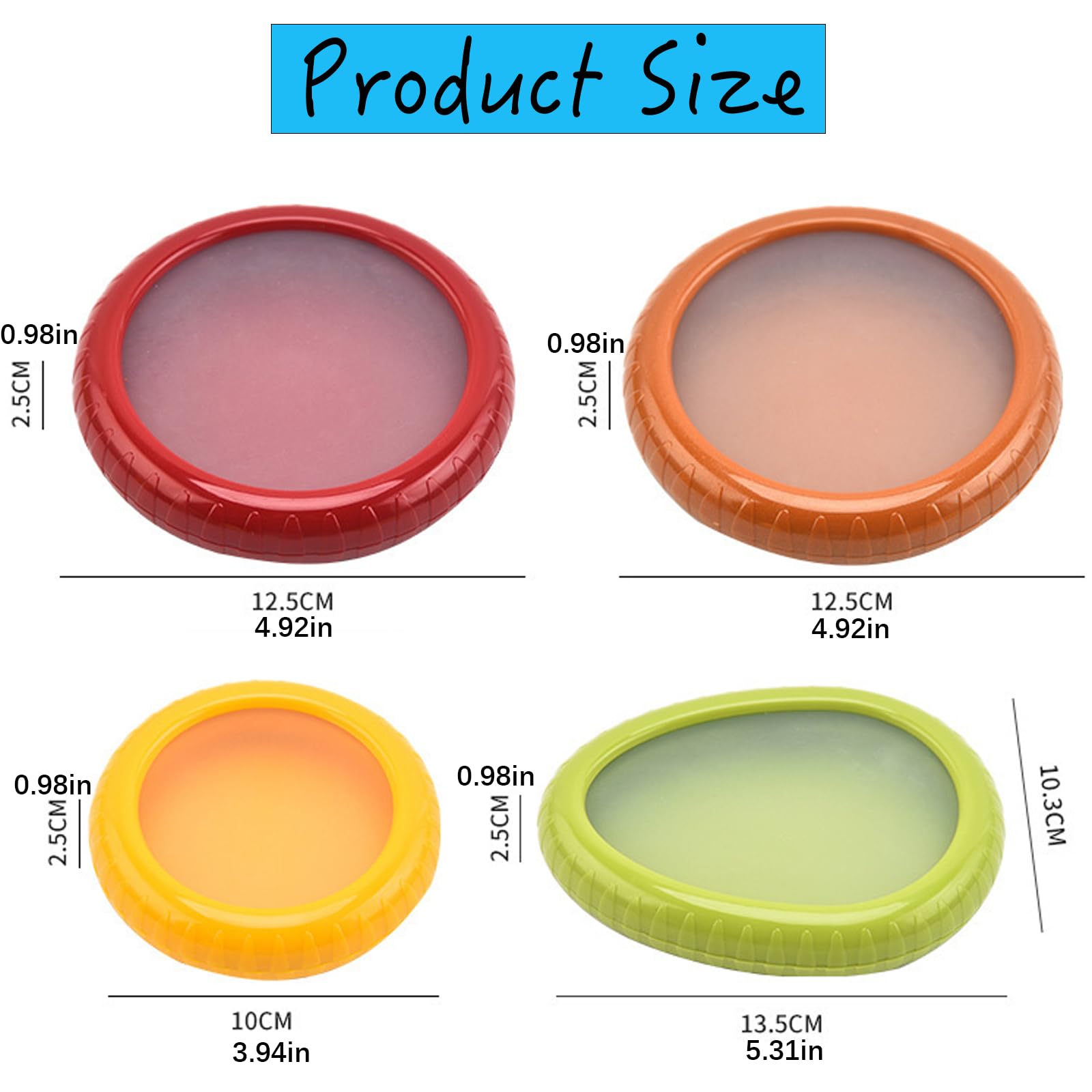 Winb Set of 4 Reusable Food Storage Containers for Fruits & Vegetables - Perfect for Avocados, Tomatoes, Apples, Garlic, Onions | Keep Produce Fresh Longer | Ideal for Kitchen, Picnics & Meal Prep