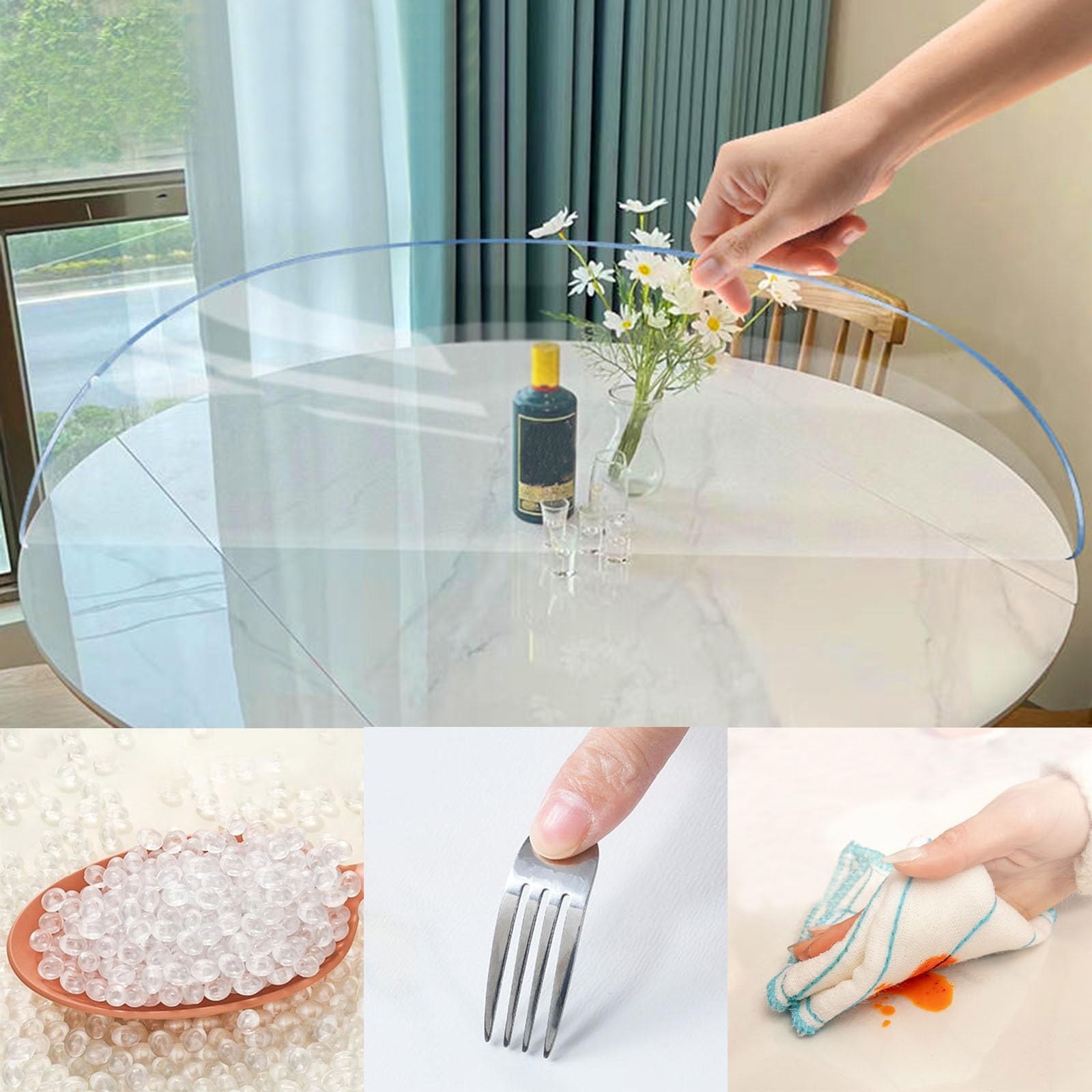 Clear PVC Round Table Protector - 0.06