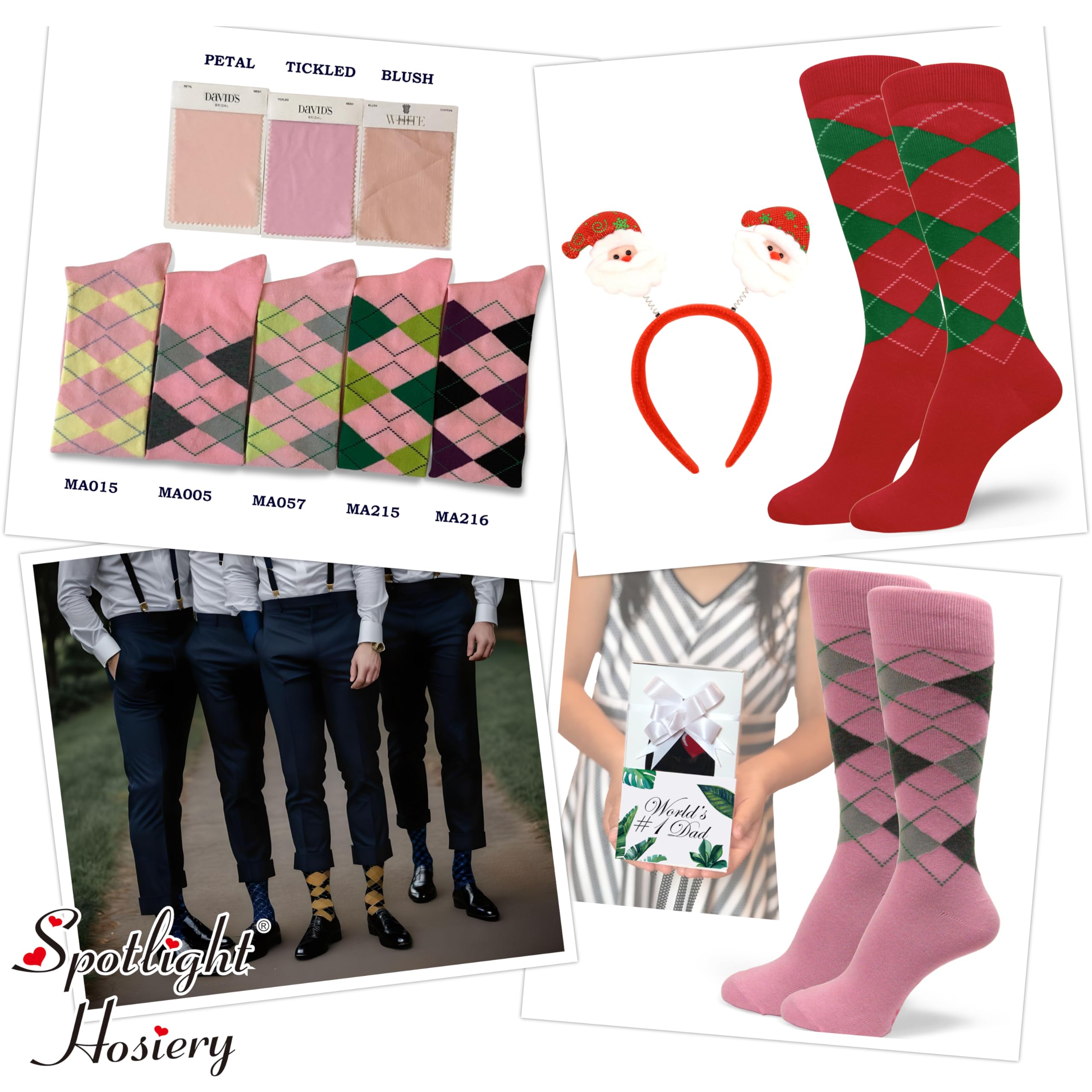 Premium Men's Argyle Dress Socks - Small Size 6-10 | Formal & Business Socks for Office, Wedding & Special Occasions