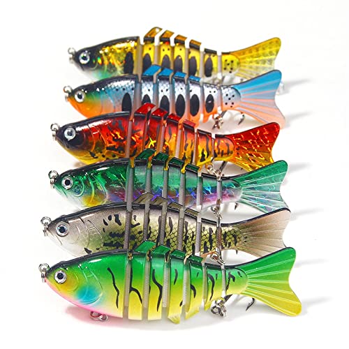10cm 15.6g Multi-Jointed Swimbait Fishing Lure - 7 Segment Minnow Hard Artificial Bait for Bass, Pike, and Crankbait Fishing - Wobblers Tackle (Color A) - Perfect for Freshwater and Saltwater Angling