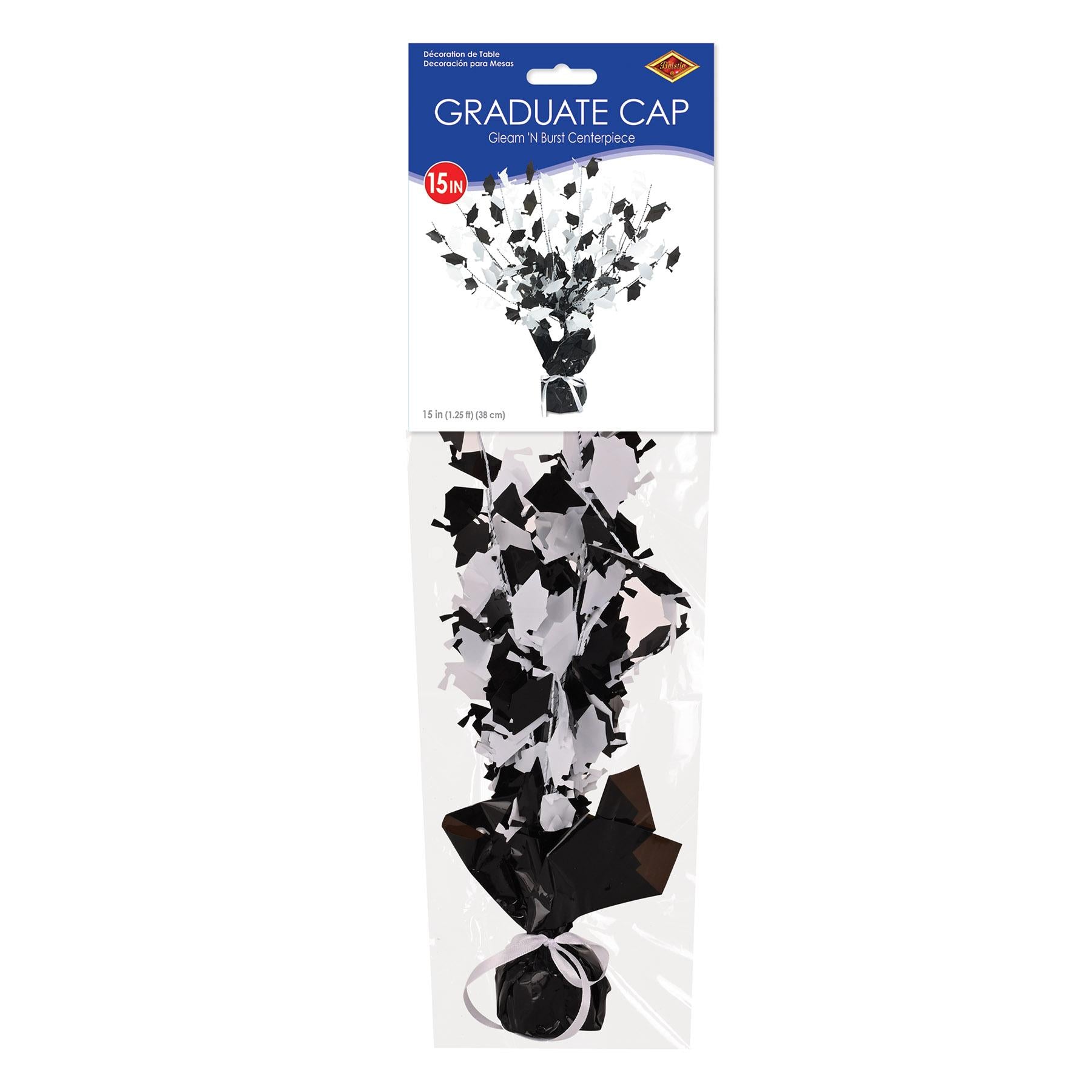 12 Pack Beistle Graduation Party Centerpieces - Black & White Decorations for Graduation Ceremony, Commencement Party & School Celebrations