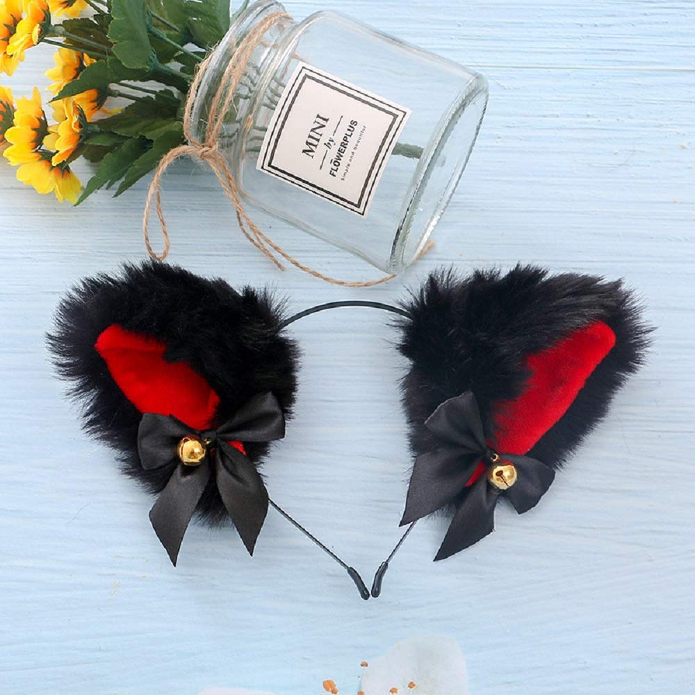 Fxaelian Animal Fox Cat Dog Ears Headband - Cute Fluffy Cosplay Costume Accessories for Halloween, Parties, Anime Conventions & Dress Up Play