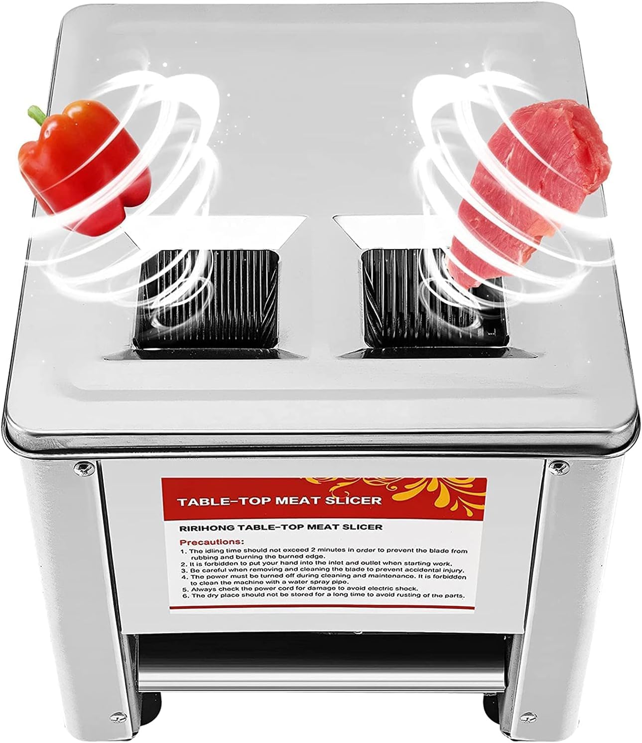 MXMOONANT 850W Electric Meat Cutter Machine - 3.5mm & 10mm Stainless Steel Blade, 330lb/h Capacity for Chicken, Beef, Fish & Vegetables - Perfect for Restaurants, Butcher Shops & Home Kitchen Use