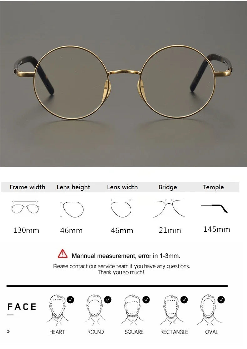 Aimee Unisex Full Rim Round Titanium Acetate Eyeglasses 11122 - Lightweight Durable Frame for Men & Women - Perfect for Reading, Working & Daily Wear