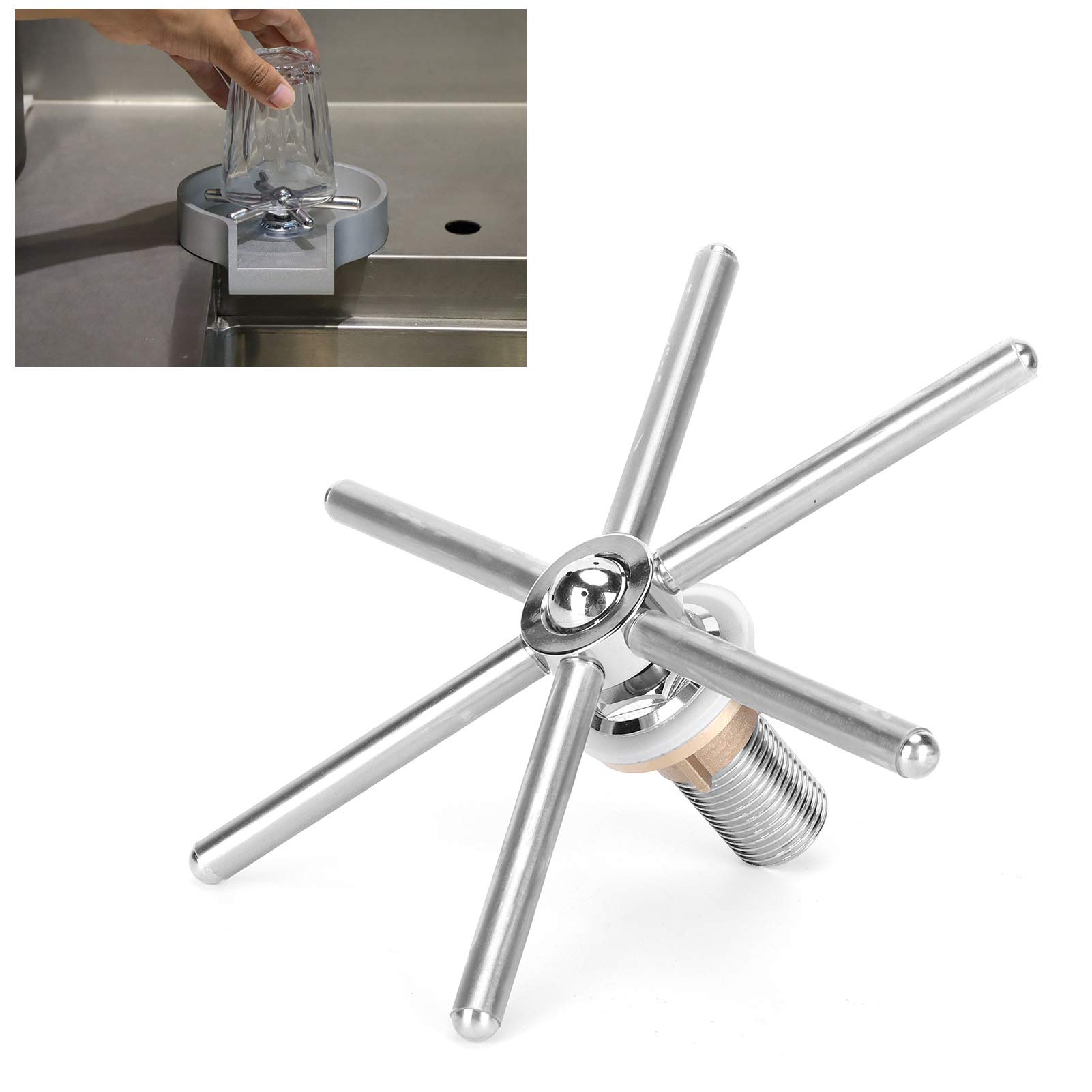 Automatic Cup Rinser & Cleaner - High Pressure Bar Glass Washer for Home, Hotel & Restaurant Use - Perfect for Coffee Cups, Wine Glasses & Drinkware Cleaning