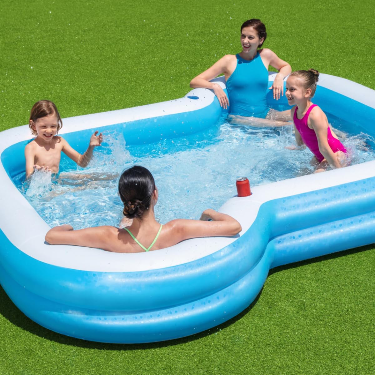 Bestway Sunsational 10' Family Inflatable Pool for Kids & Adults - Outdoor Garden Swimming & Paddling Pool with Durable PVC Material - Perfect for Backyard, Patio, and Summer Fun (Blue)