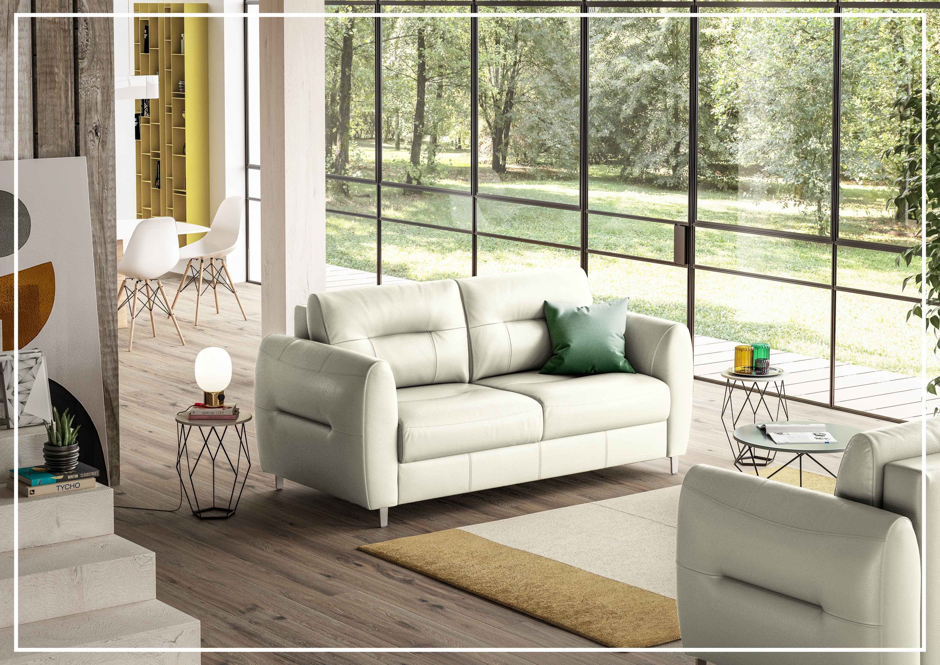 Luonto Jamie 2 Seater Leather Loveseat Sleeper Sofa Bed - Queen Size Convertible Couch for Small Spaces - Perfect for Living Room, Guest Room & Studio Apartments